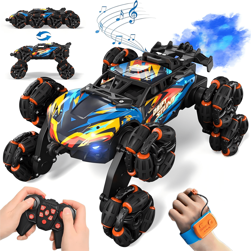 2.4GHz Gesture Sensing   8WD Drift Car with Spray, LED Lights, Music – Outdoor Toys for Boys Girls