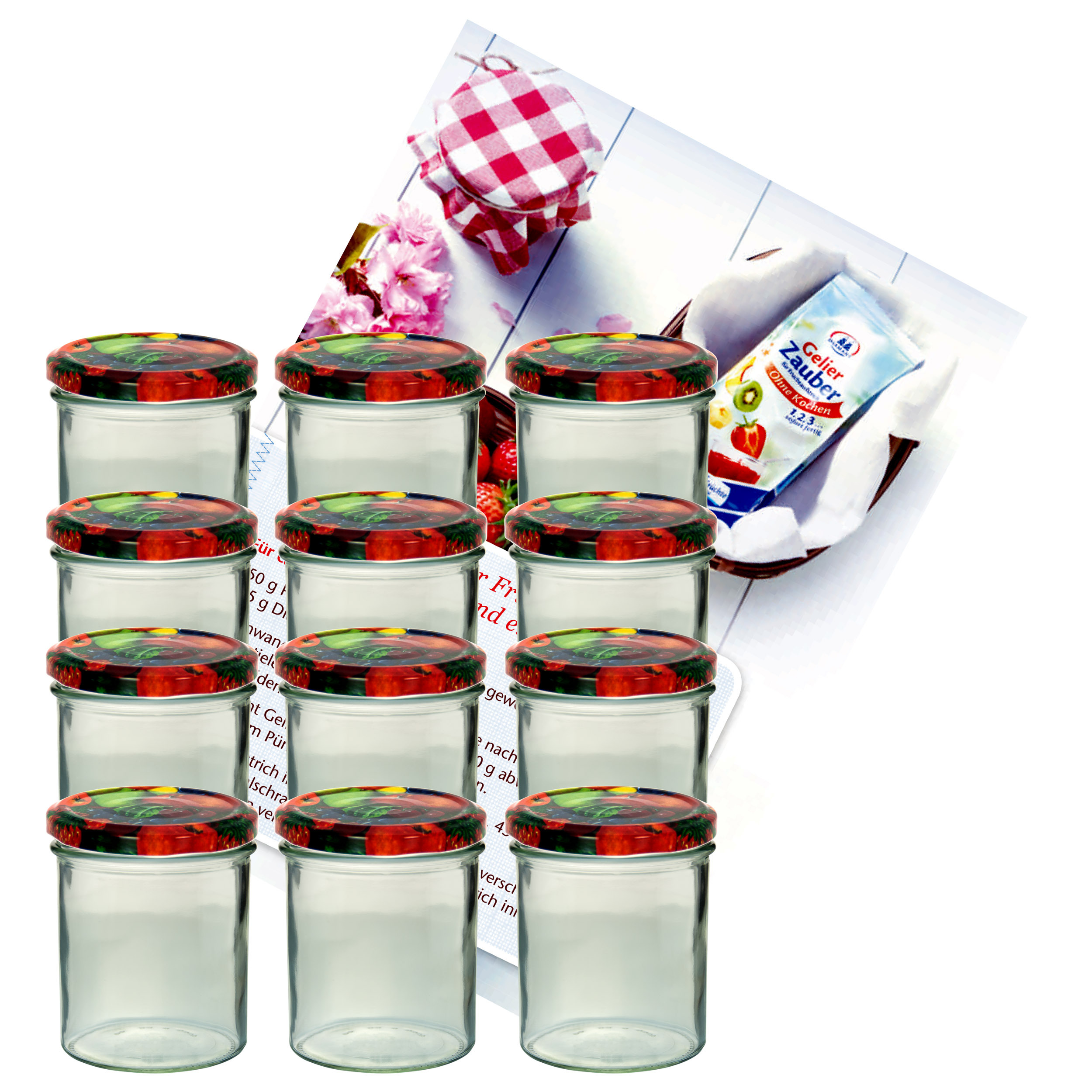 Image of 12pcs Set Of Tumbler Glasses 350 Ml To 82 Fruit Lids . Diamond Recipe Book