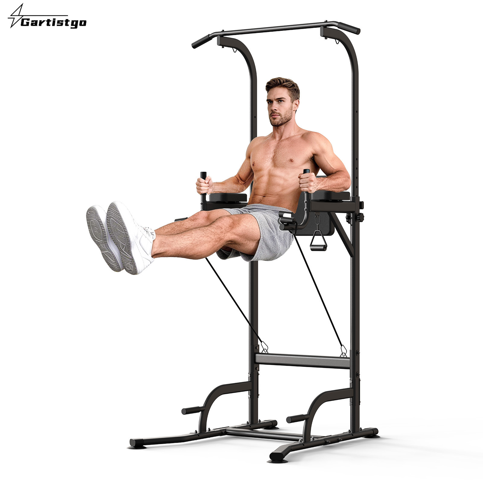 Dip Station Pull Up Bar, Adjustable Height , Push-up Workout Abdominal Muscle Exercise For Home Gym Strength Training Fitness Workout Equipment [tankesi]