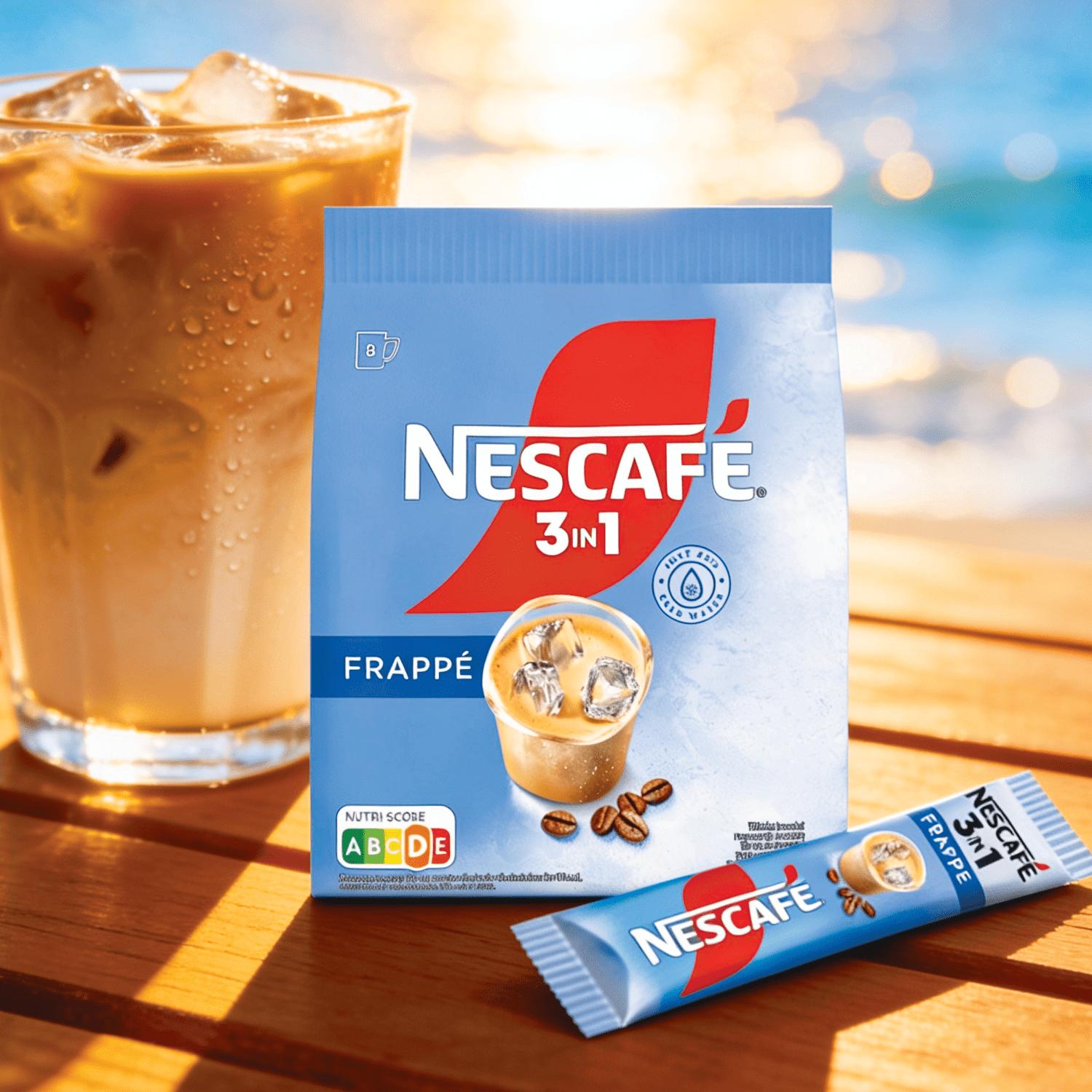 2-pack - Nescafé 3-in-1 Frappe Stick 8x15g - Instant Coffee Drink For Cold Enjoyment 2x120g