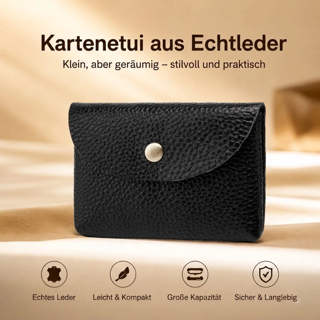Image of Card Holder Made Of High-quality Genuine Leather, Compact Card Pocket For Up To 20 Cards, Light, Handy And Stylish