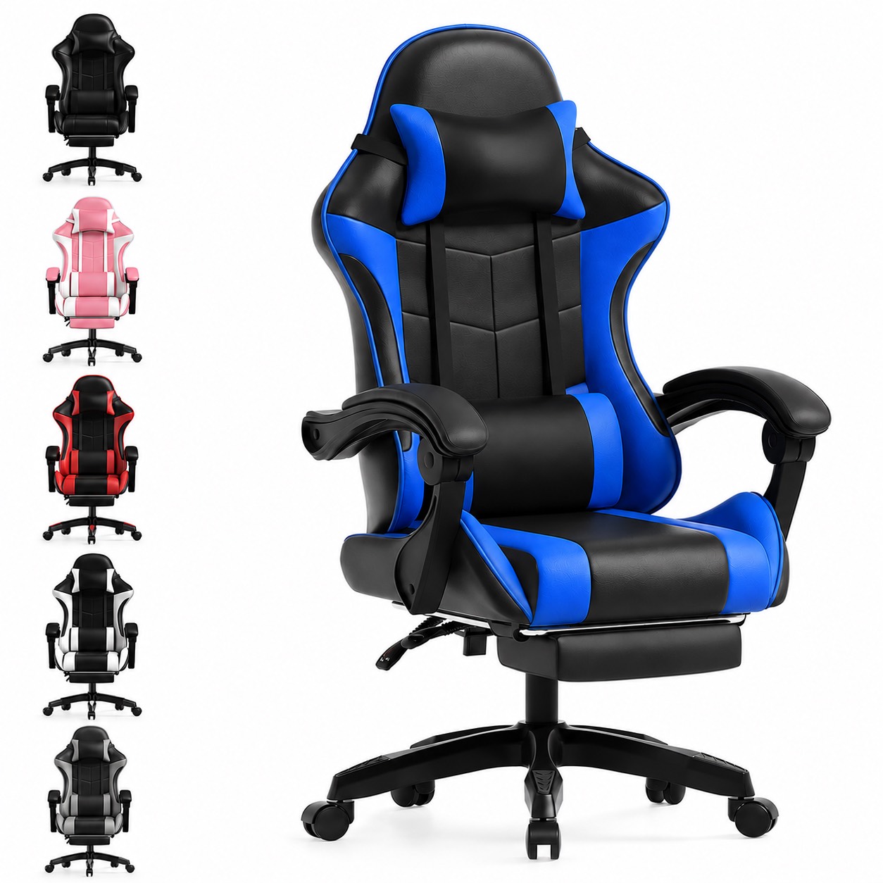 ergonomic gaming chair with lumbar support adjustable height 360 swivel office desk chair