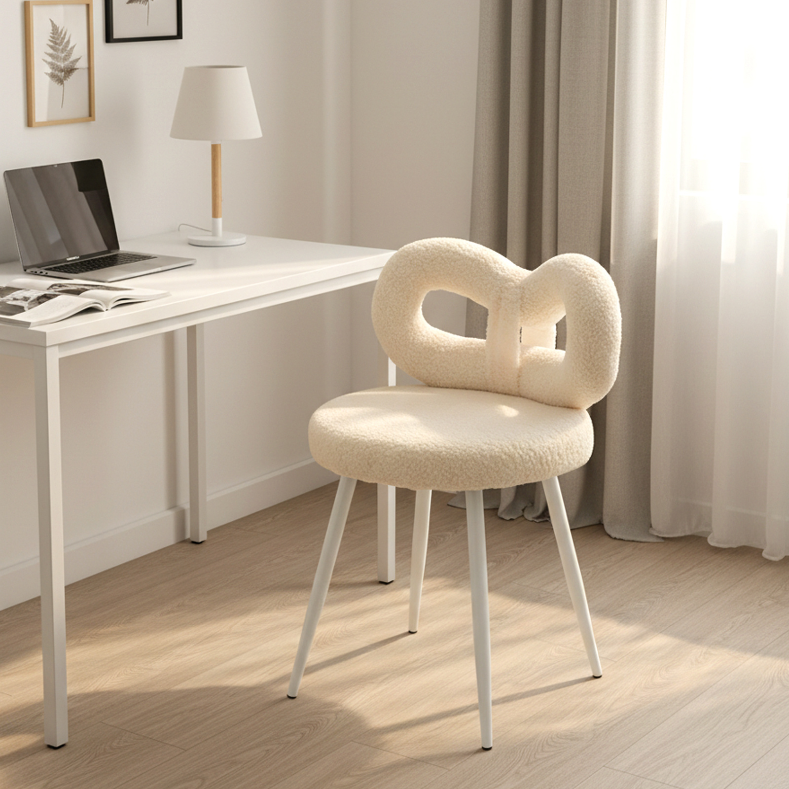 Image of Elegant Makeup Chair With Adjustable Height And Swivel Base – Soft Padded Seat, Sturdy Metal Frame, No , For Home Office, , Or Personal Use