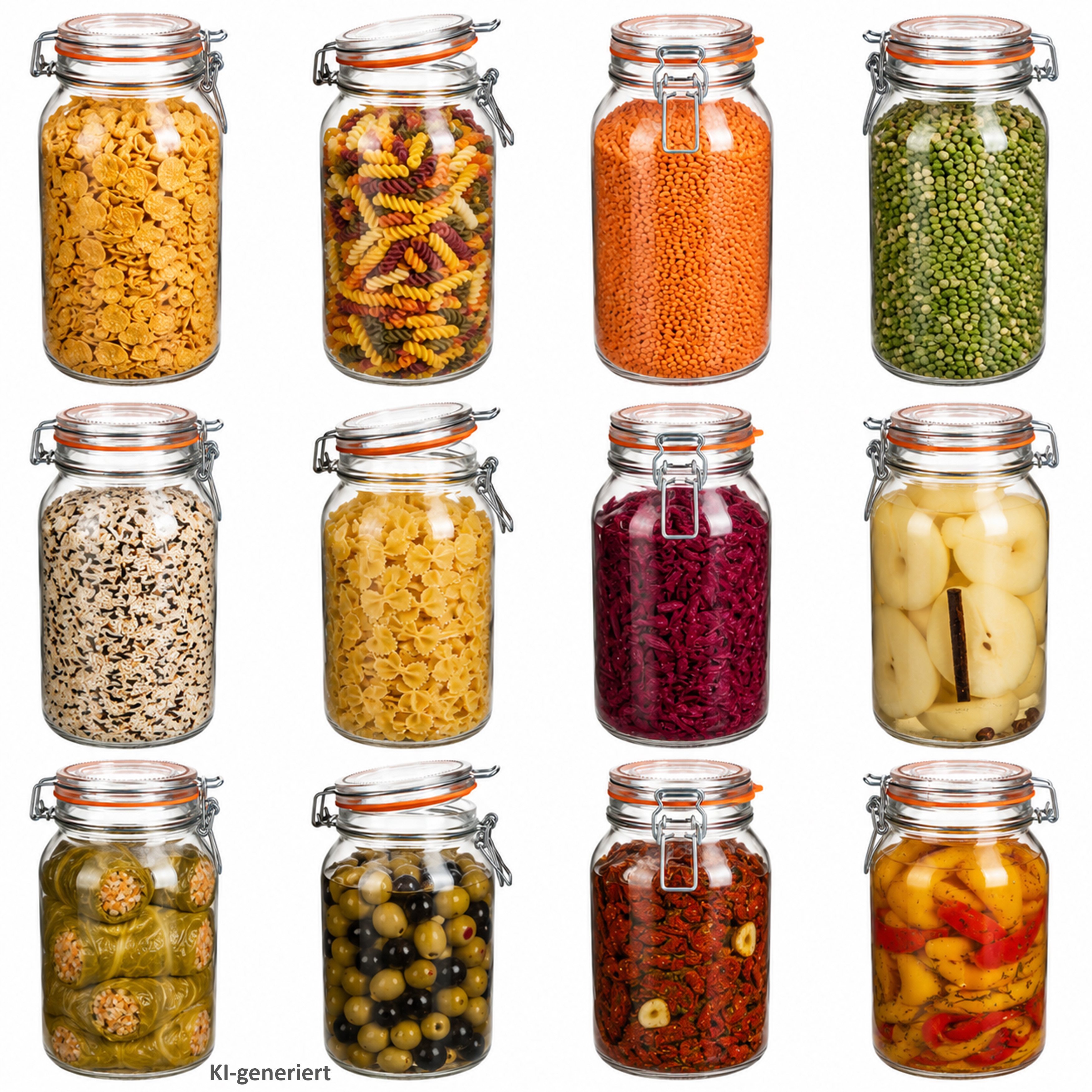 Image of 12pcs Of Odin 1.5 Liter Canning Jar With Clip Closure, Airtight Storage Jar For Canning