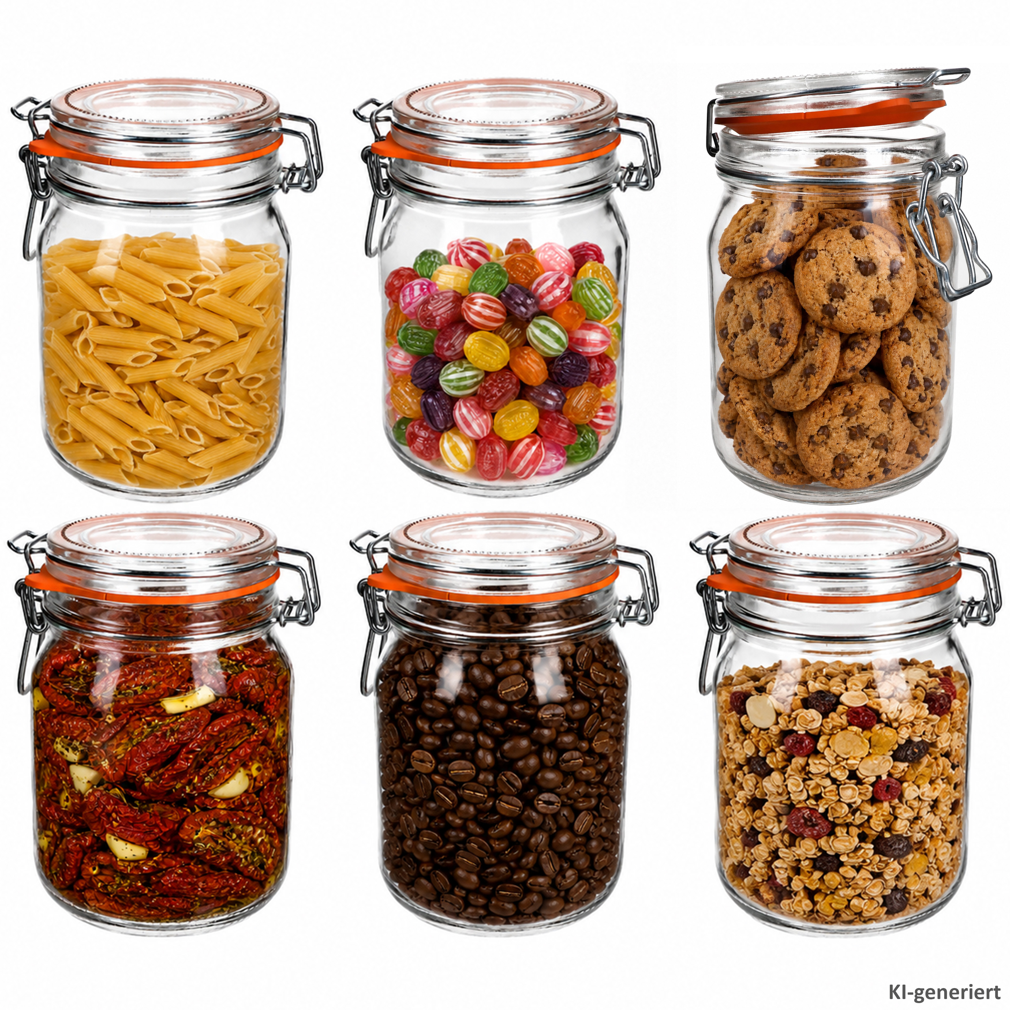 Image of 6x Odin 1 Liter Mason Jar With Screw Cap Airtight Storage Jar For Canning