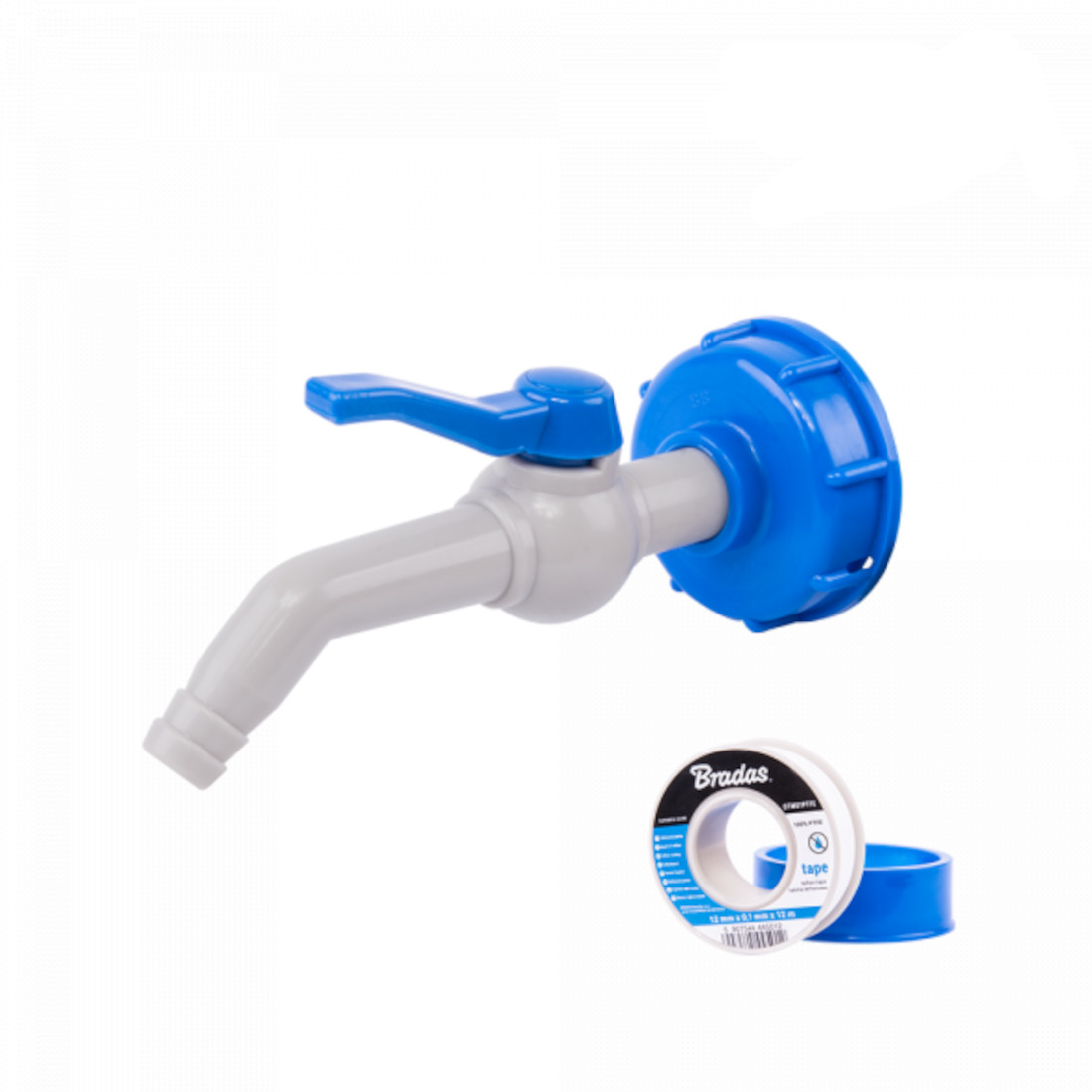 Ibc Water Tap 45°, Ig S60x6 For 13mm Hose With Ptfe Tape