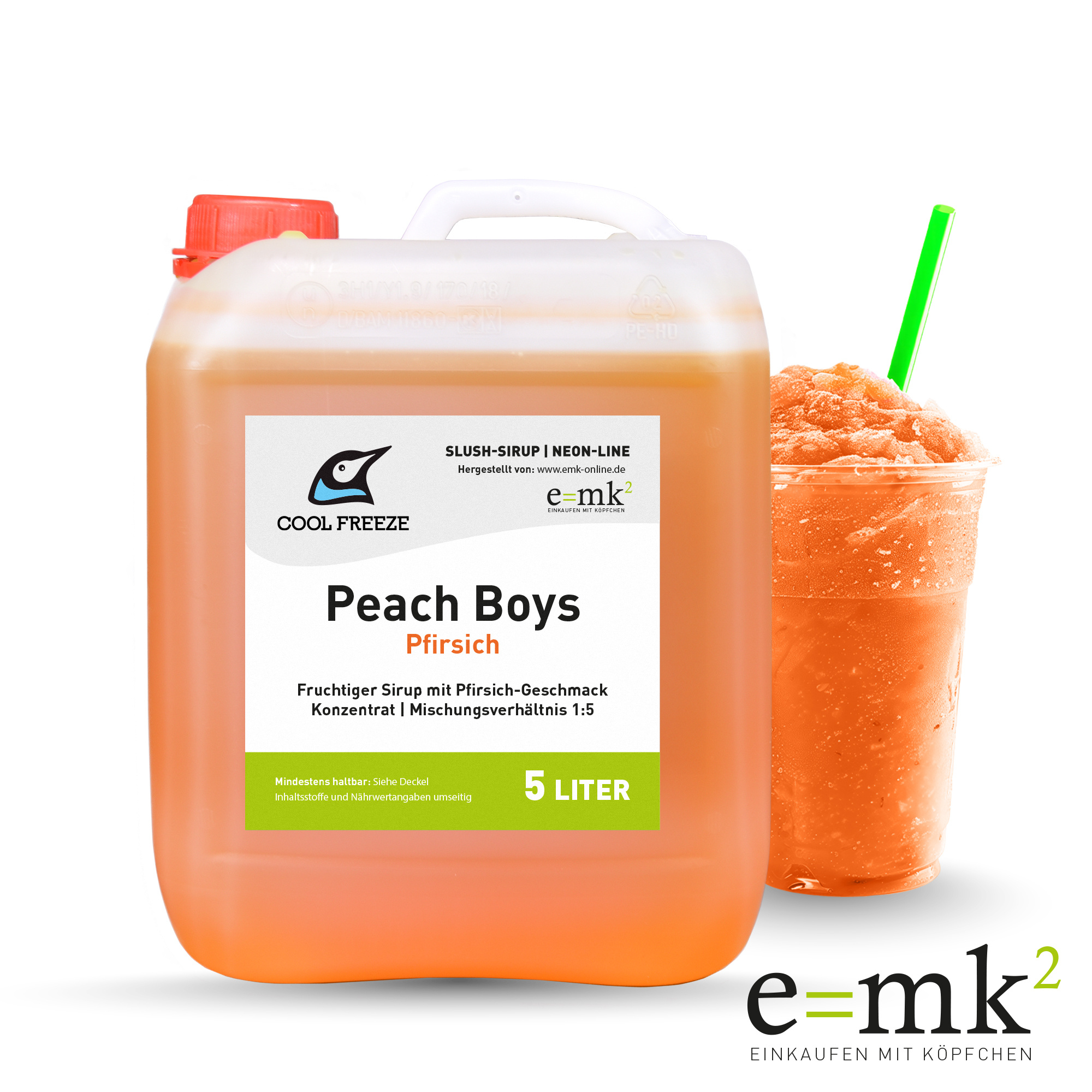 Image of Slush Syrup Cool Freeze Peach Boys | Peach | 5l | Vegan, Delicious, Glycerin-free