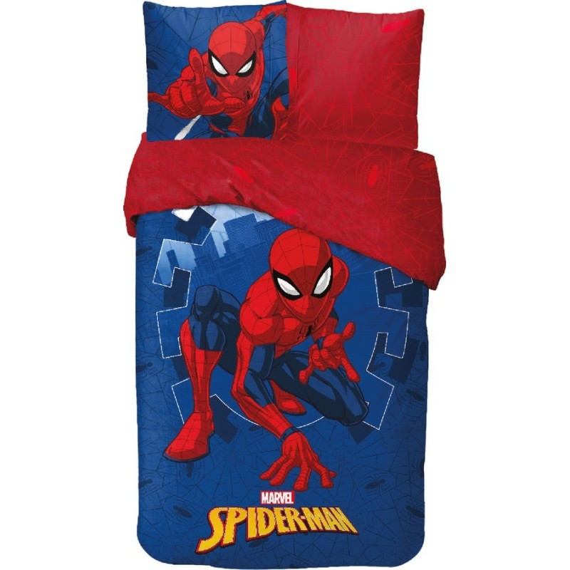 Spiderman Bedding Set 140x200cm 100% Cotton - Spiderman Duvet Cover + 1 Pillowcase 63x63cm
