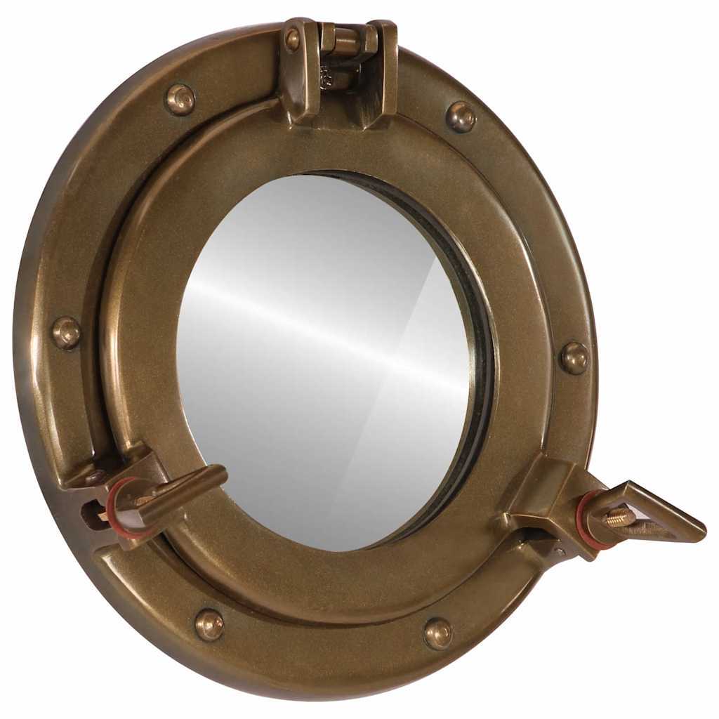 Vidaxl Mirror, Wall Mirror With Aluminum Structure, Wall Mount Mirror For Apartment Office Restaurant, Mirror, Brass Aluminum Glass Ø23cm