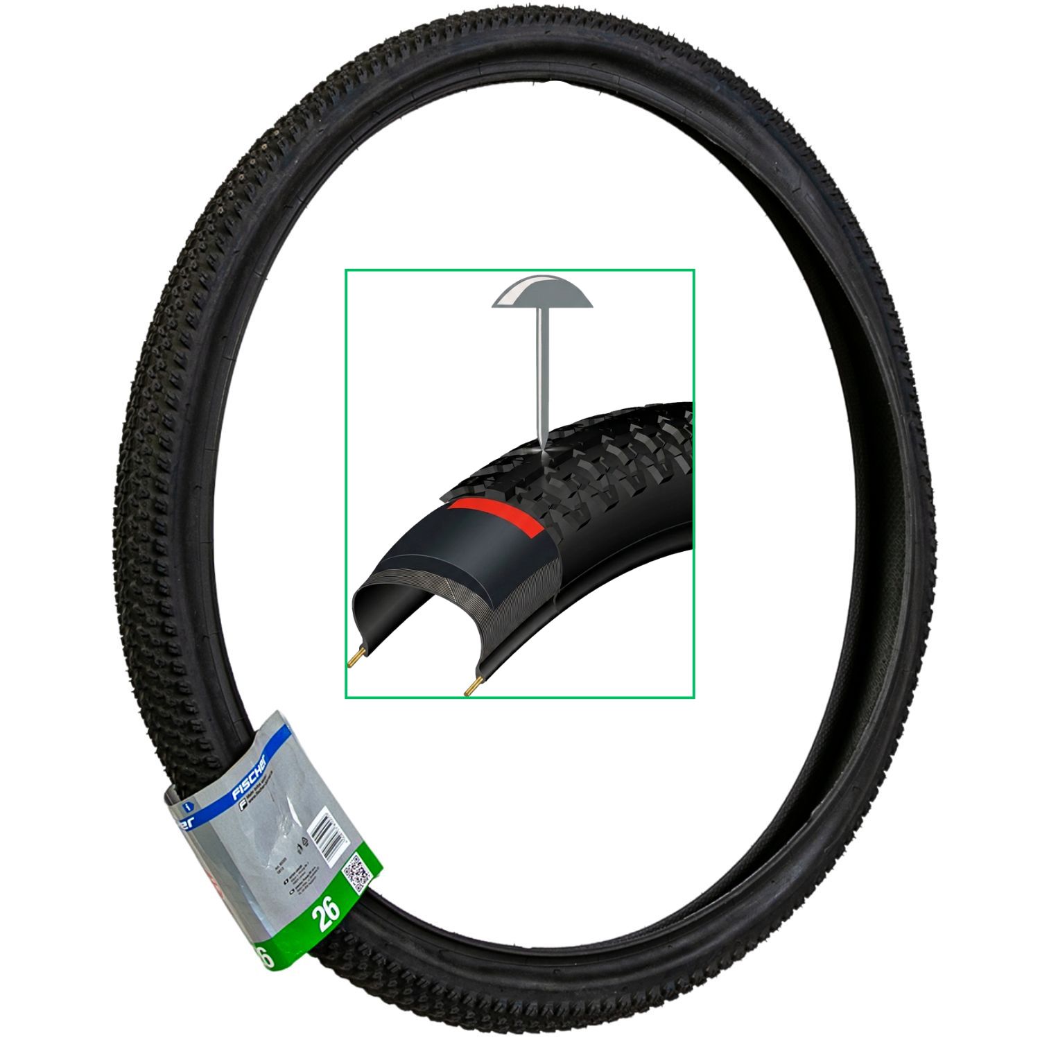 Bicycle Tire 26" 26 X 2.0 Etrto 50-559 Bike Tube Tire Cover For Trekking