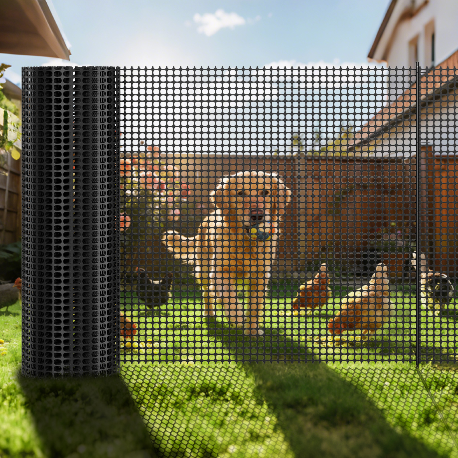 Image of Chicken Fence, Garden Fence, 100 Cm High X 25 M Long, & Poultry Net, Chain Link Fence, Sheep Fence – Includes 15 Posts