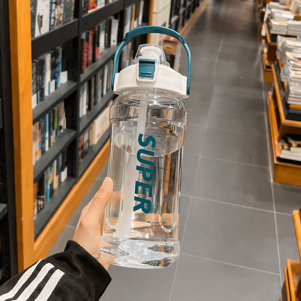 Plastic Water Bottle with Straw