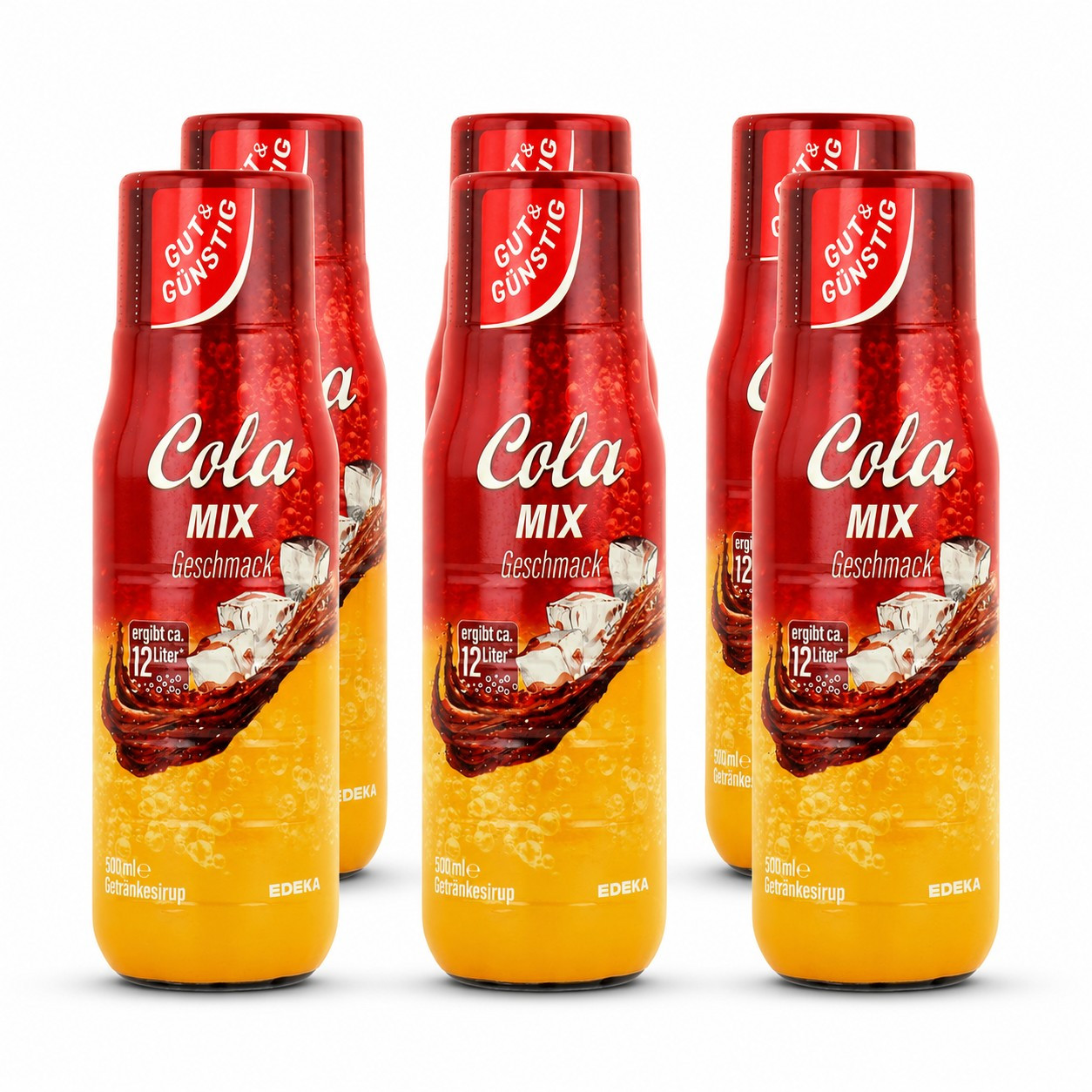 Image of Good & Affordable Cola Mix Beverage Syrup – Syrup For Mixing With Water – Makes Approx. 12 Liters Per Bottle – 6-pack, 6 X 500 Ml