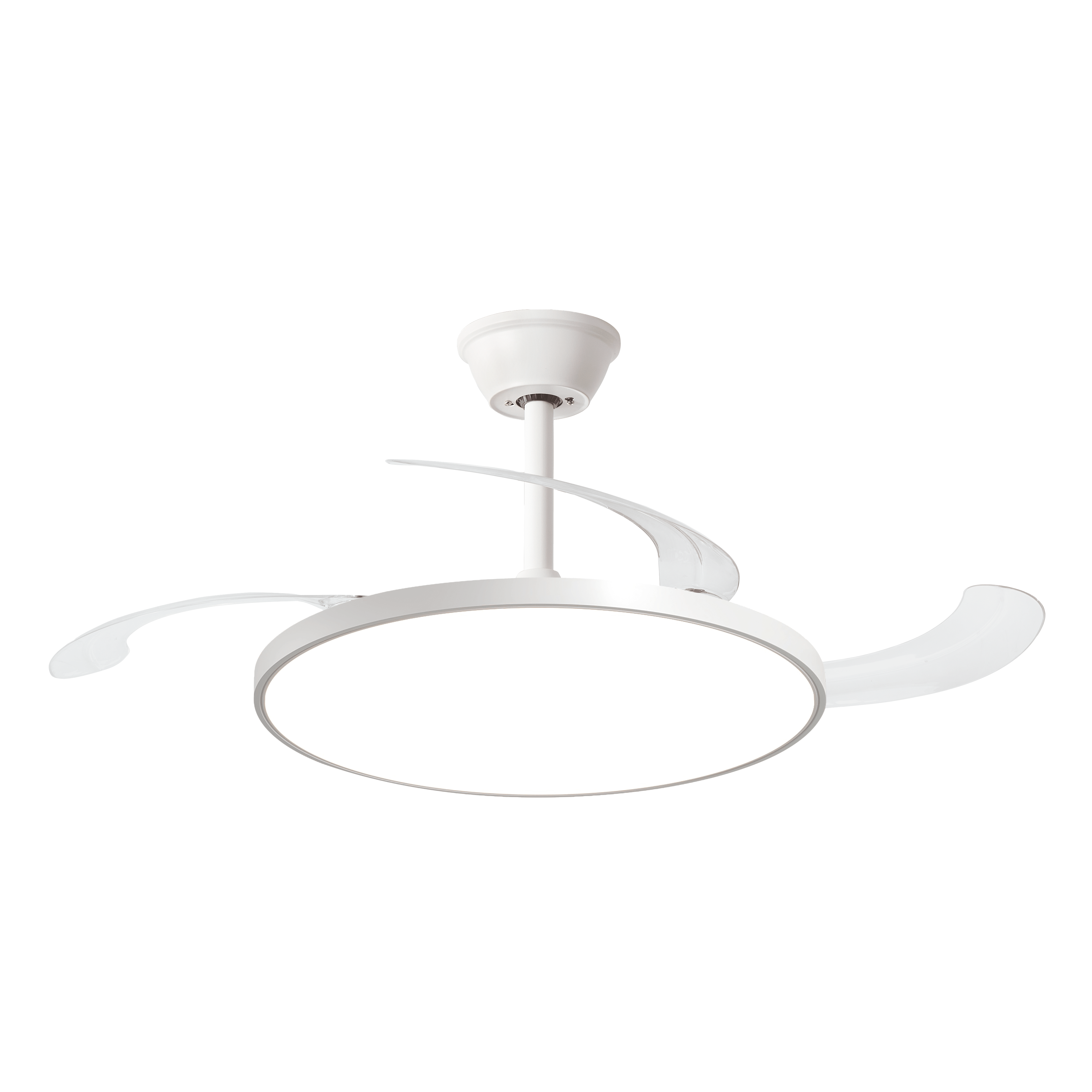 TEMU NARVI Ventilador de techo, , 3 Palas retráctiles,Motor , LED Regulable y Memoria. Mando. REF MUMBAI 8991 WH