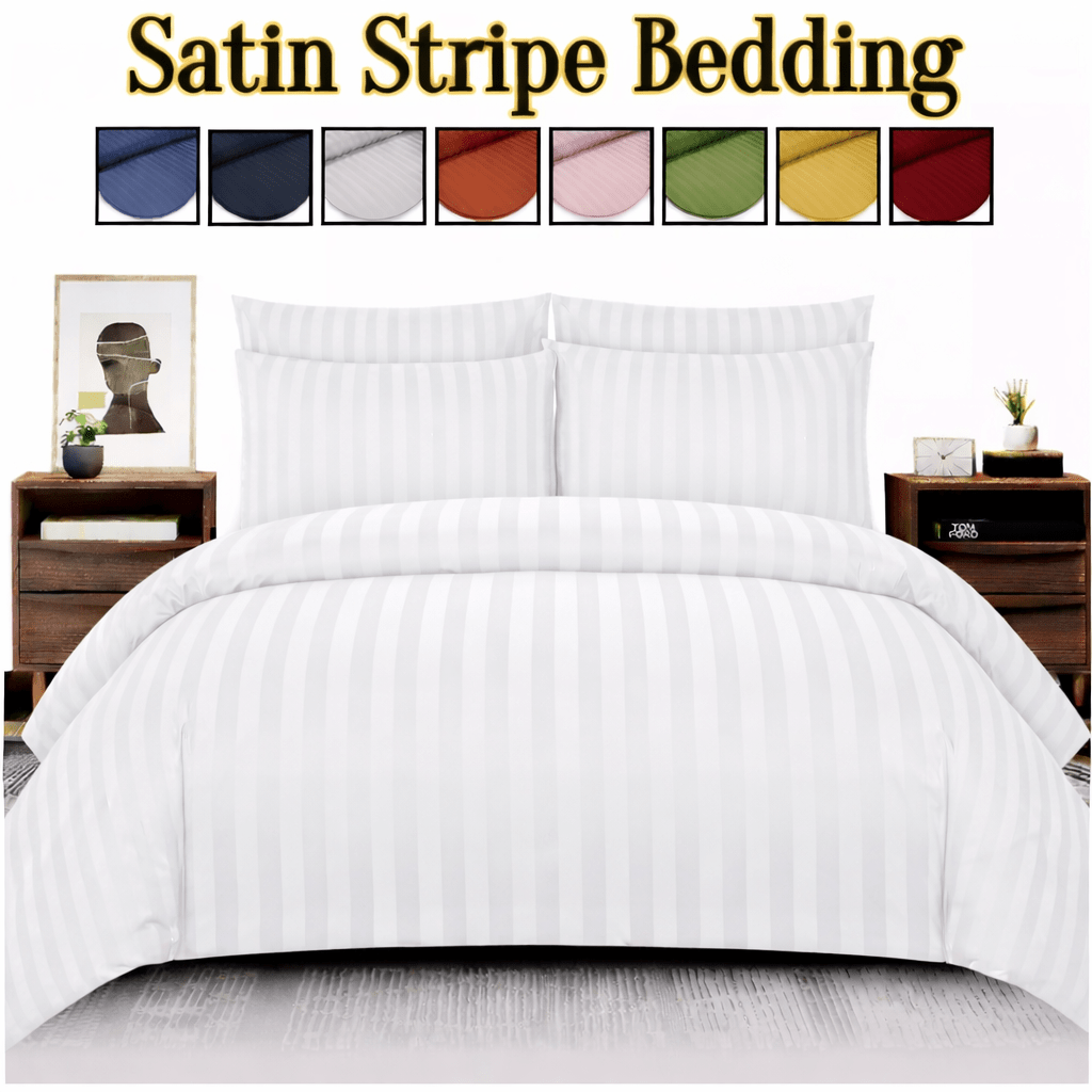 TEMU 3pcs Quality Egyptian Micro Stripe Duvet Cover Bedding Set With Matching Pillowcases All Sizes Bedding Set -striped Hypoallergenic Duvet Quilt