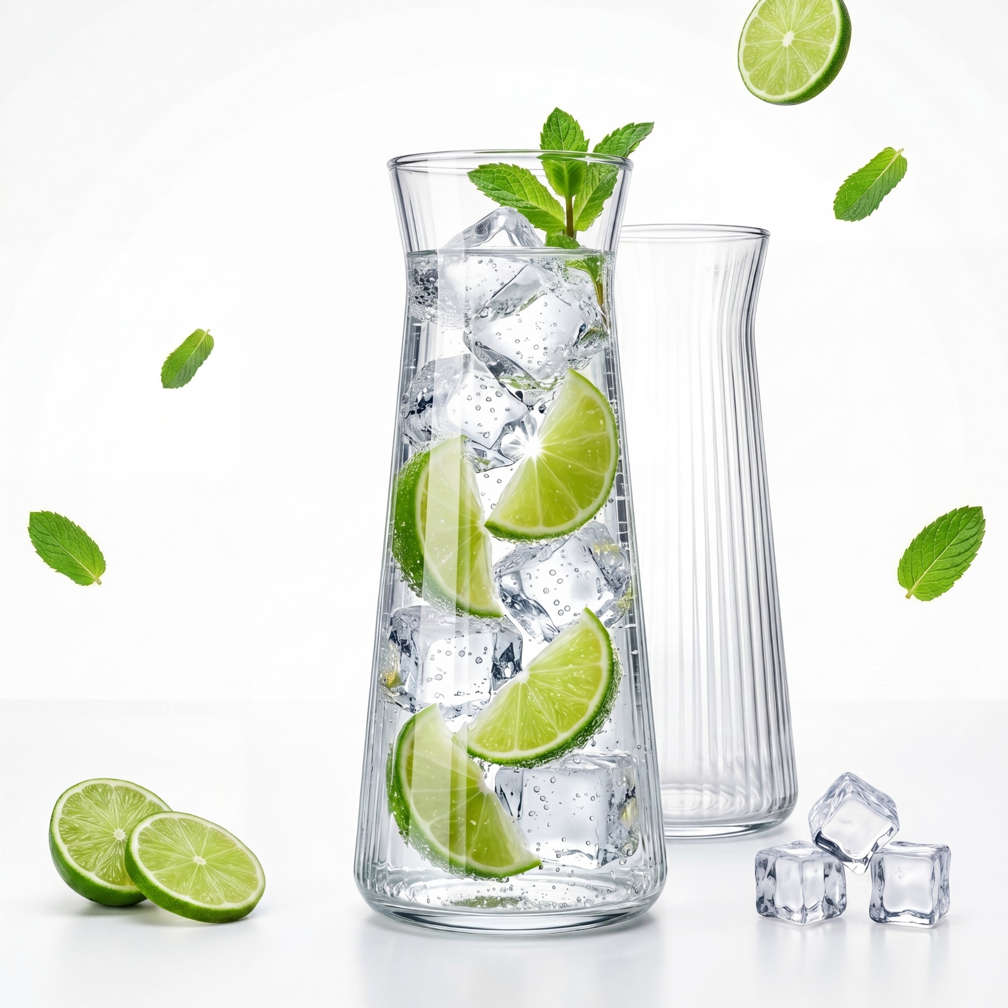 Drinking Glasses 320 Ml, 509 Ml & 1 Liter Glass Carafe - Water Glasses, Gin Glasses, Long Drink Glasses, Juice Glasses, Dishwasher Safe