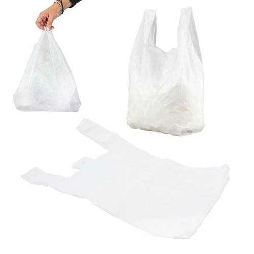 100 pack strong large vest carrier shopping bags with handles 11 x 17 x 21 kitchen food preservation storage travel takeaway durable heavy duty shopping bags for groceries retail takeaway everyday from uk seller