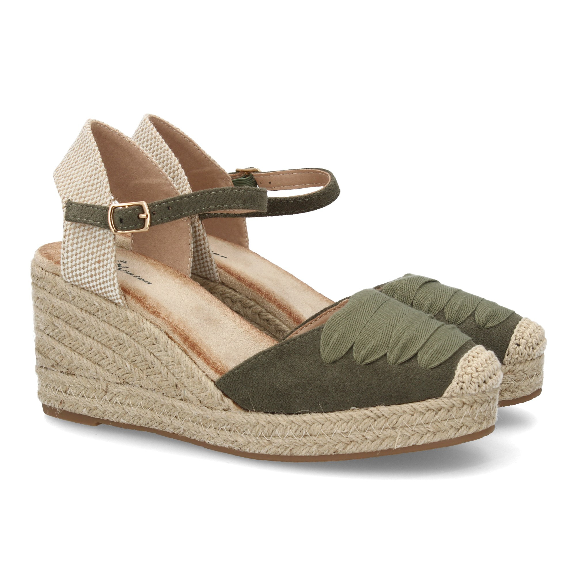 Image of Women's Espadrille With Jute Lining, Comfortable And Lightweight. Closed-toe Design With Tone-on-tone Ribbon Embellishment. Adjustable Closure, Ideal For Summer.