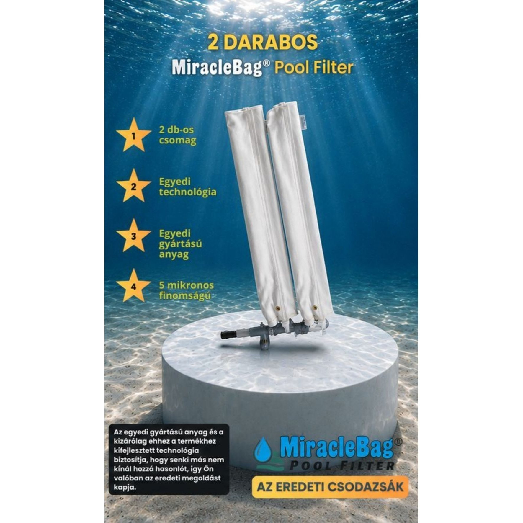 Bag - Pool Water Filter Starter Kit, 100 Cm, 5 Micron, Replaces Sand Filter. Fits All Larger Pools, Suitable For Use With Above-ground And In-ground Pumps