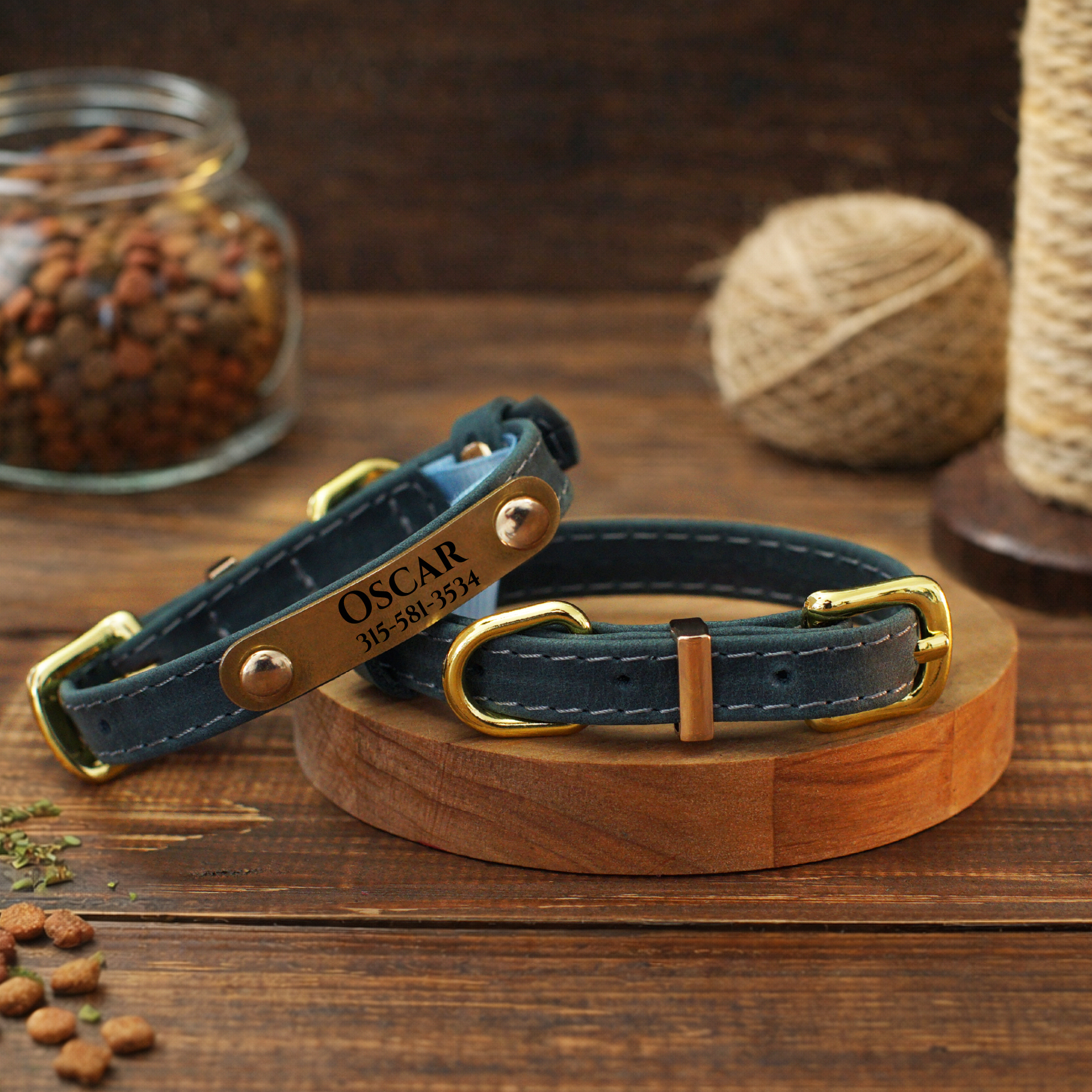 Personalized Genuine Leather Cat Collar With Custom Engraved Metal Id Tag - Soft Adjustable For Kittens & Cats - Handcrafted Pet Id Collar - Lightweight & Durable Custom Gift For Cat Lovers