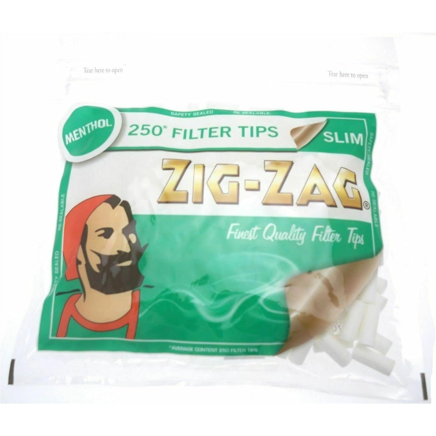 TEMU 1250 Tips - Zig Zag Menthol Slim Filters Tips Packs - 250 Tips Pack X 5