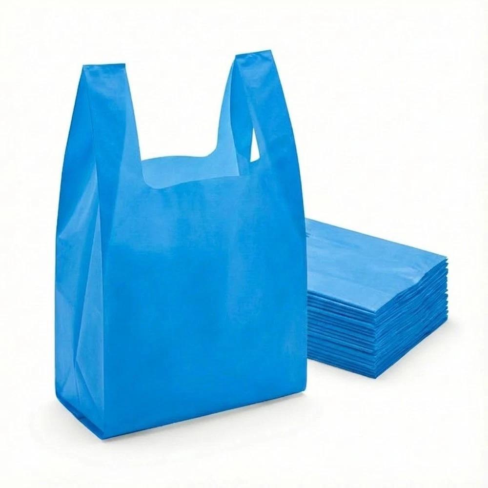 100 pack strong large vest carrier shopping bags with handles 11 x 17 x 21 kitchen food preservation storage travel takeaway durable heavy duty shopping bags for groceries retail takeaway everyday     from uk seller