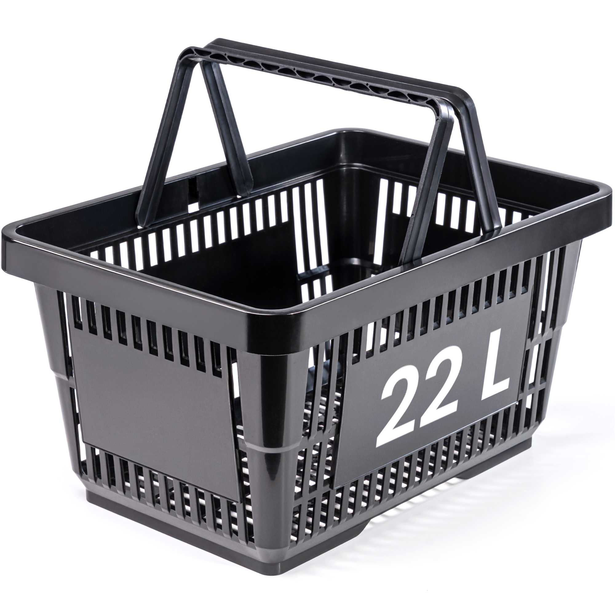 Image of Shopping Basket 22 L In Black - Versatile Shopping Basket With 2 Handles For Shopping, Garden, Household, Garage & Car (. 43 X 30 Cm)