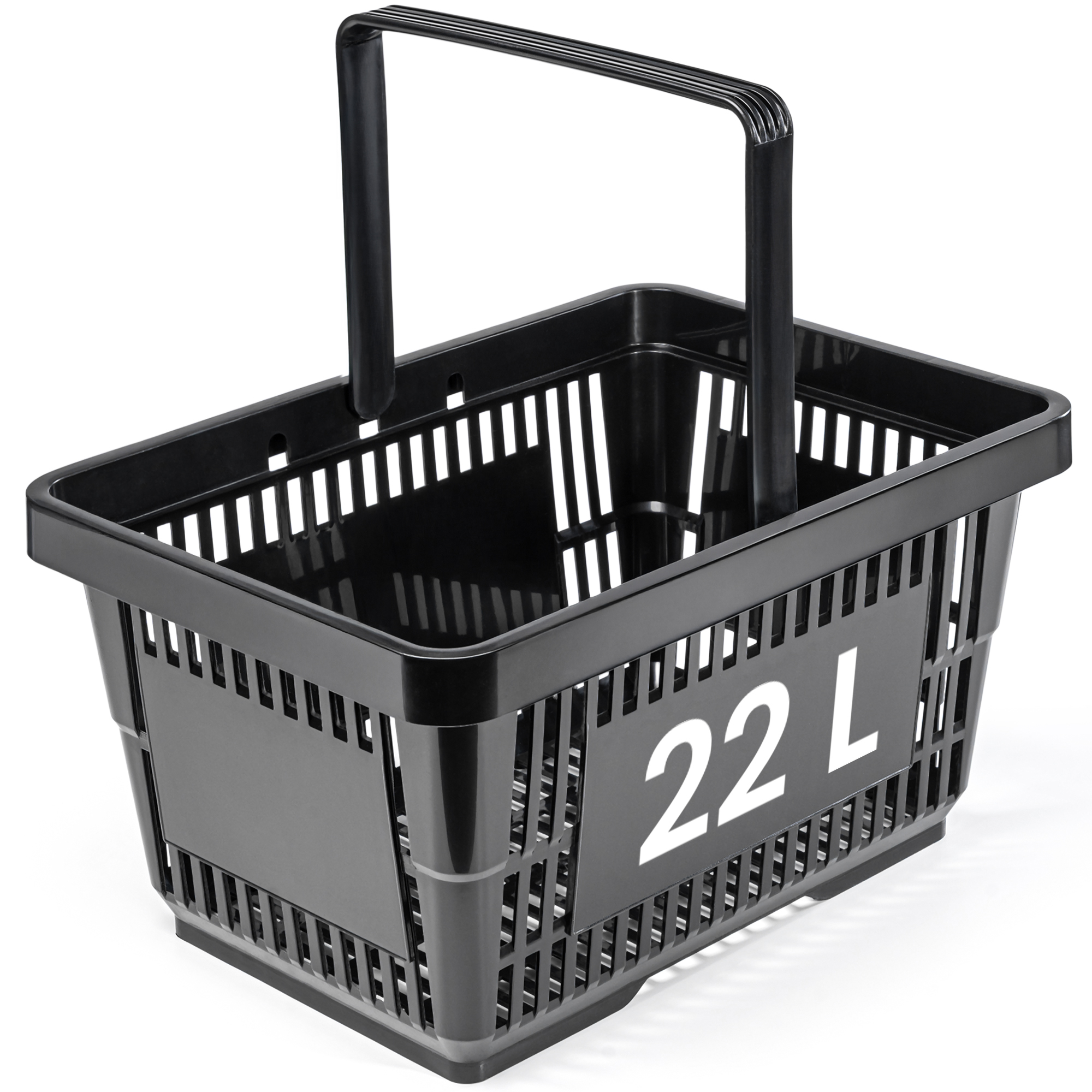 Image of Shopping Basket 22l In Black – Versatile Shopping Basket With Handle For Groceries, Garden, Household, Garage & Car (. 43 X 30 Cm)