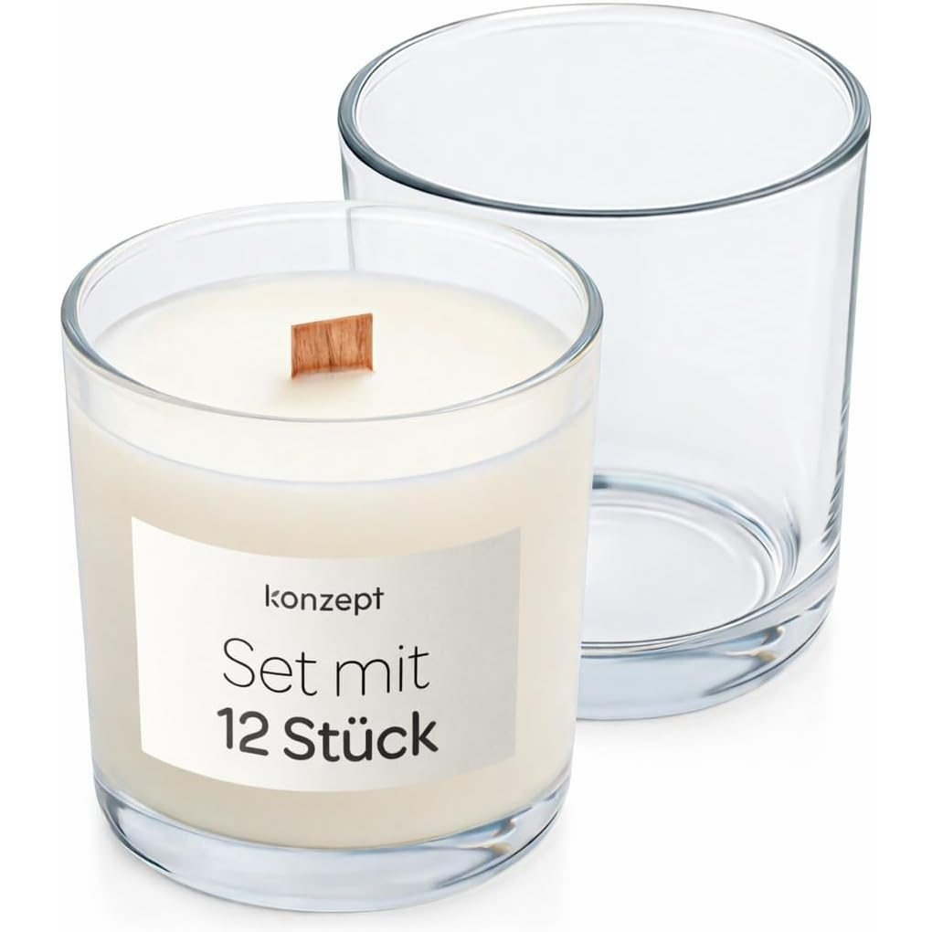 Image of Candle Glasses 245 Ml, 8×7 Cm - Set Of Small Glasses For Candles, Tea Light Holder Glass, Ideal For Tea Lights, Decoration & Diy Candles