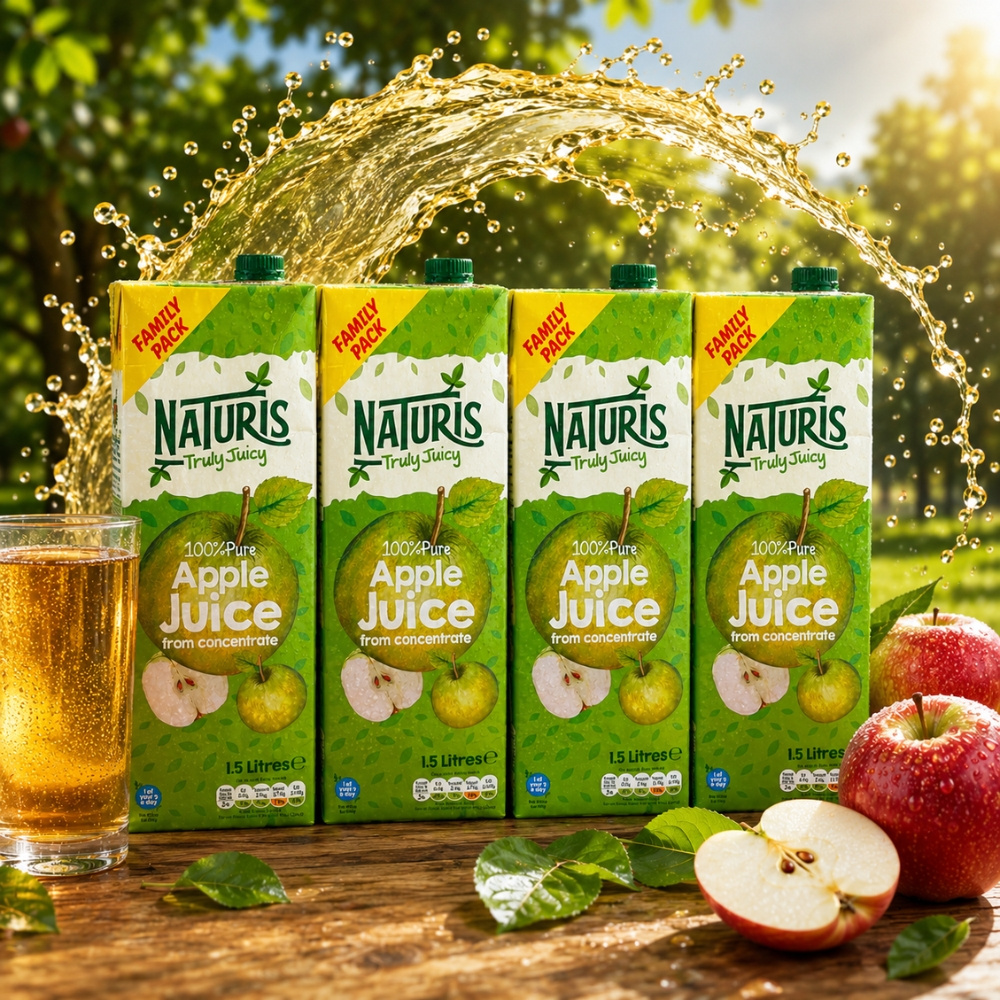 Image of 4th Set Natural Juice - 6 Liter - 100% Juice From Juice Concentrate - Fruit Juice - Family Pack - Bulk Pack - Vegan - Without Carbonation - Drink Stock - 4 X 1.5 L