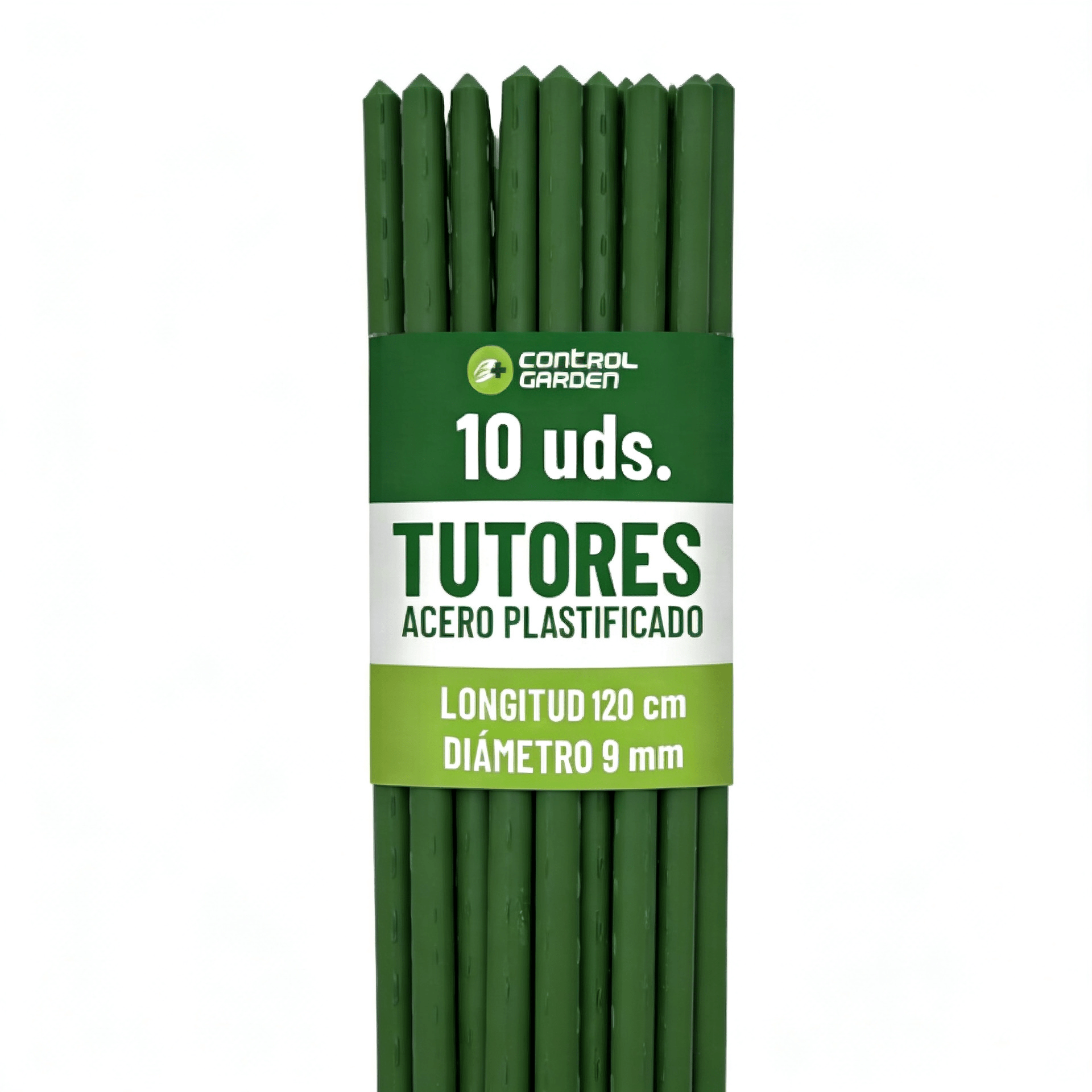 TEMU CONTROL GARDEN Pack 10 Tutores de Acero Plastificado para Plantas 120 cm Ø | Varillas Crecimiento Plantas | Soporte Interior y Exterior