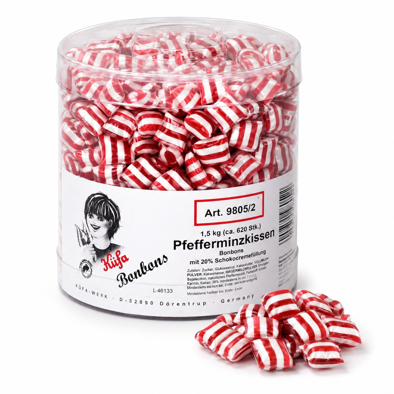 Cushion Of Peppermint - Refreshing Peppermint Candies With Creamy Filling - Classic Hard Caramels & Breath Fresheners - 1.5 Kg