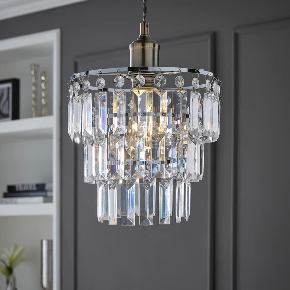 TEMU Tiered Acrylic Chandelier Style Pendant Ceiling Light Lamp Shade Without Light Fitting