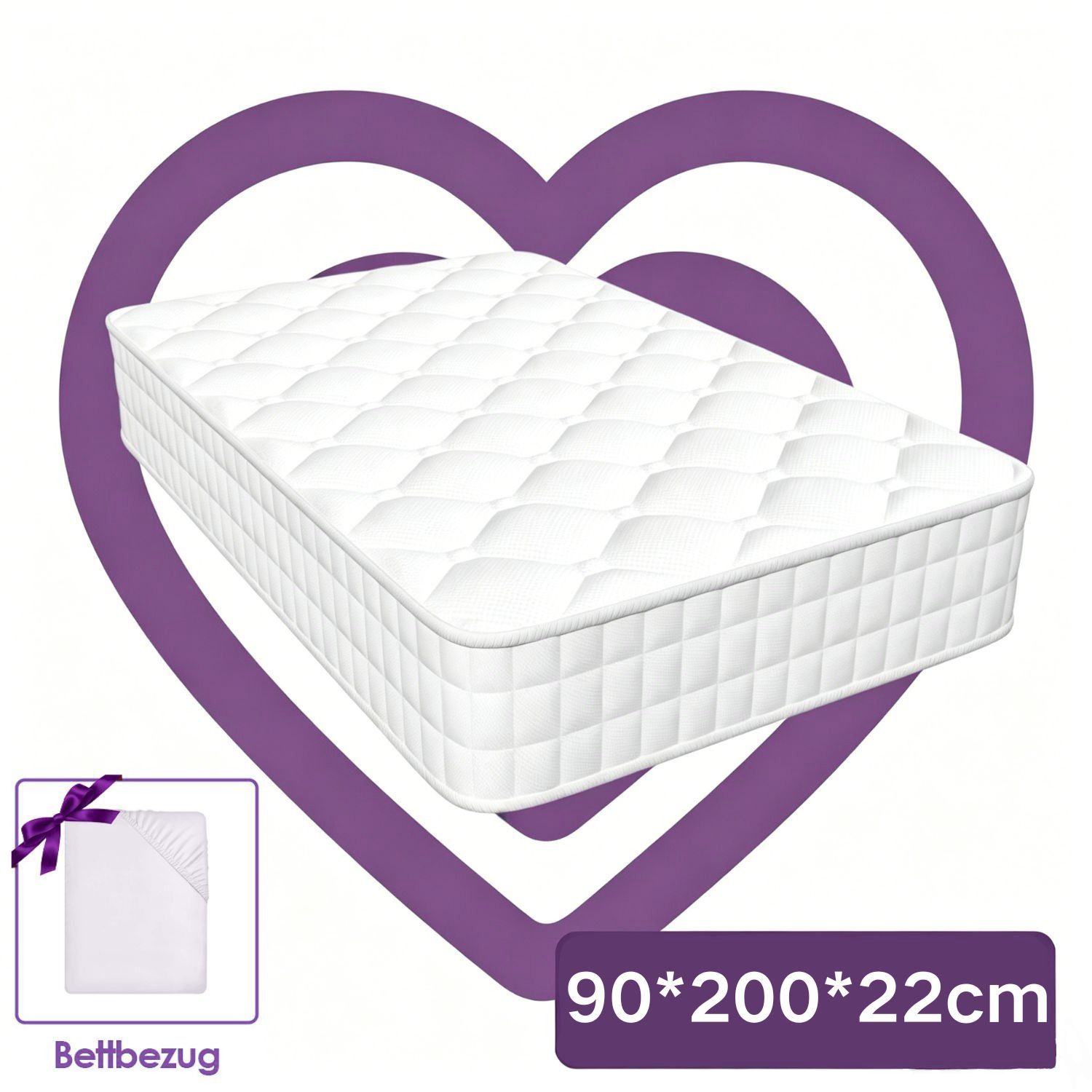 Image of Daynee Mattress 90/140x200, 90/140x190, 160x200cm, Height 22cm, Premium Mattress, Removable Washable Fitted Sheet, Ergonomic 7-zone Mattress, Firmness Level H3, , Mattress For Adults