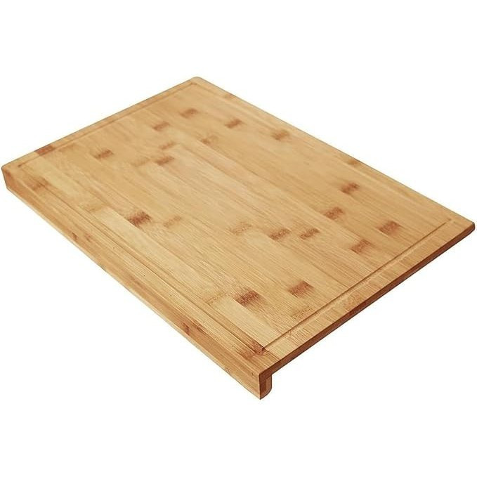 TEMU Tabla de cortar de bambú grande 43cm x 33cm x 4cm : bloque de cocina resistente con , superficie no porosa y diseño de fácil limpieza — Ideal