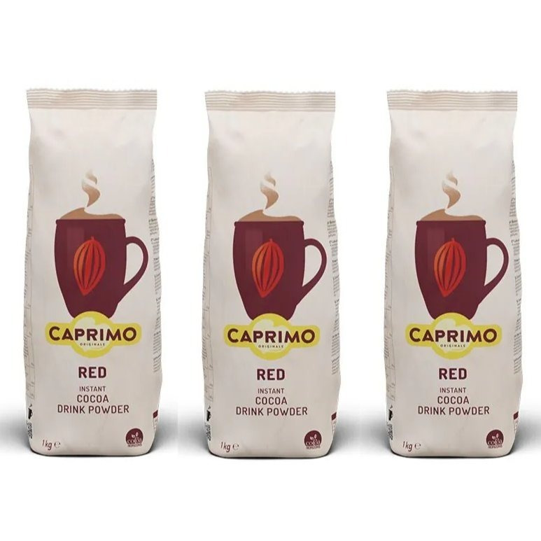 Image of 3 Bags Of 1kg Caprimo Red Cocoa Choco Cacao Instant Powder, Creamy And Soluble