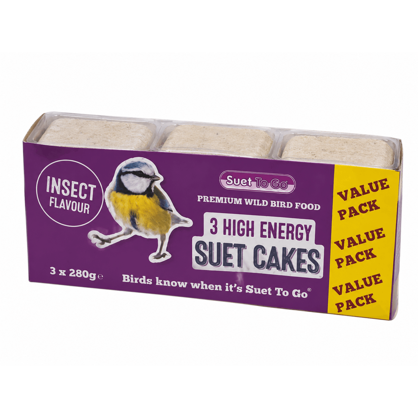 TEMU Suet To Go Insect Blocks – 280g High Energy Fat Blocks For Garden Birds & Outdoor Feeding