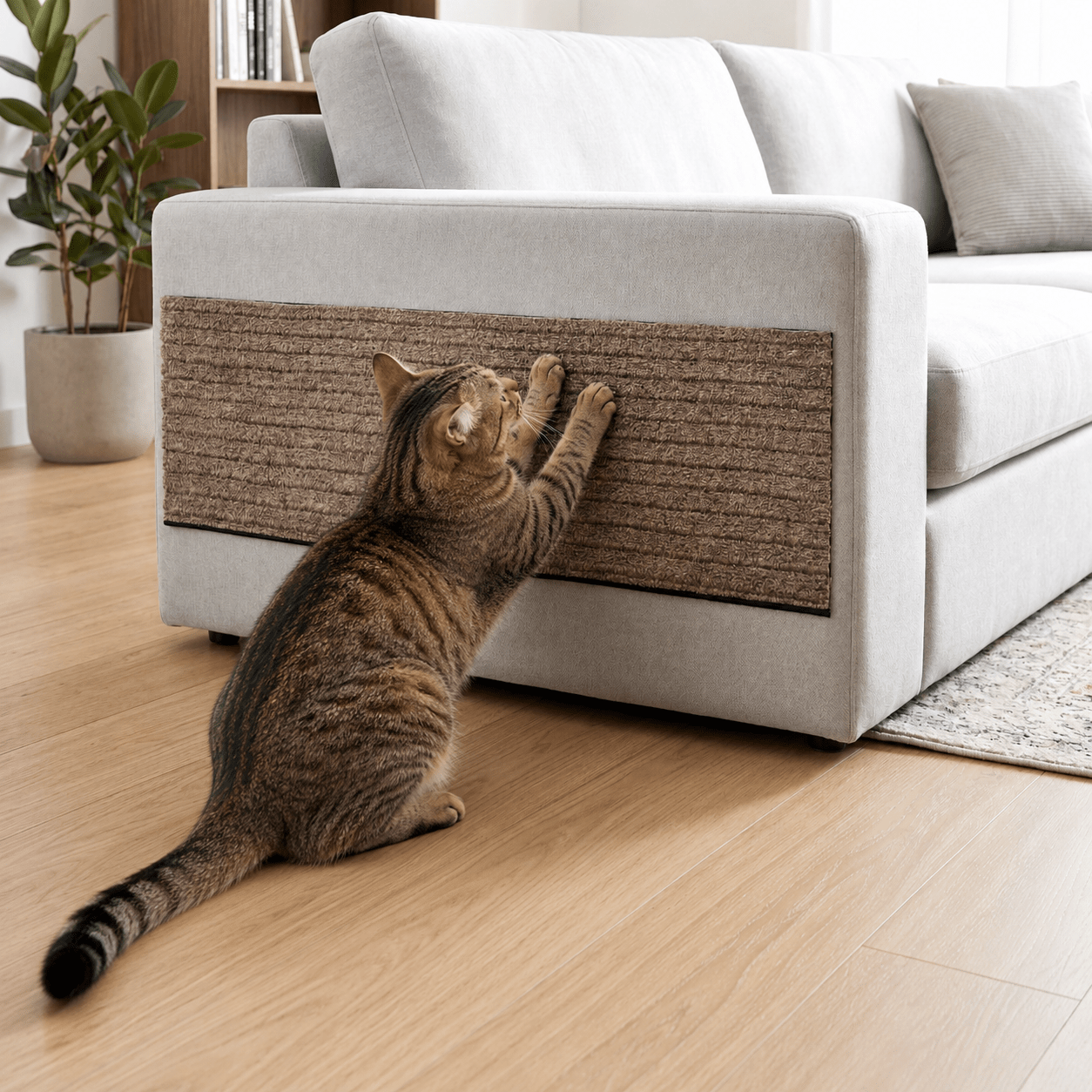 Image of Self-adhesive Cat Scratching Mat | Adhesive Scratcher For Sofa, Wall, And Furniture | Anti-scratch Polyester 40x120 Cm | Cat Scratcher, Cat Scratching Pad, Sofa Protector For Cats
