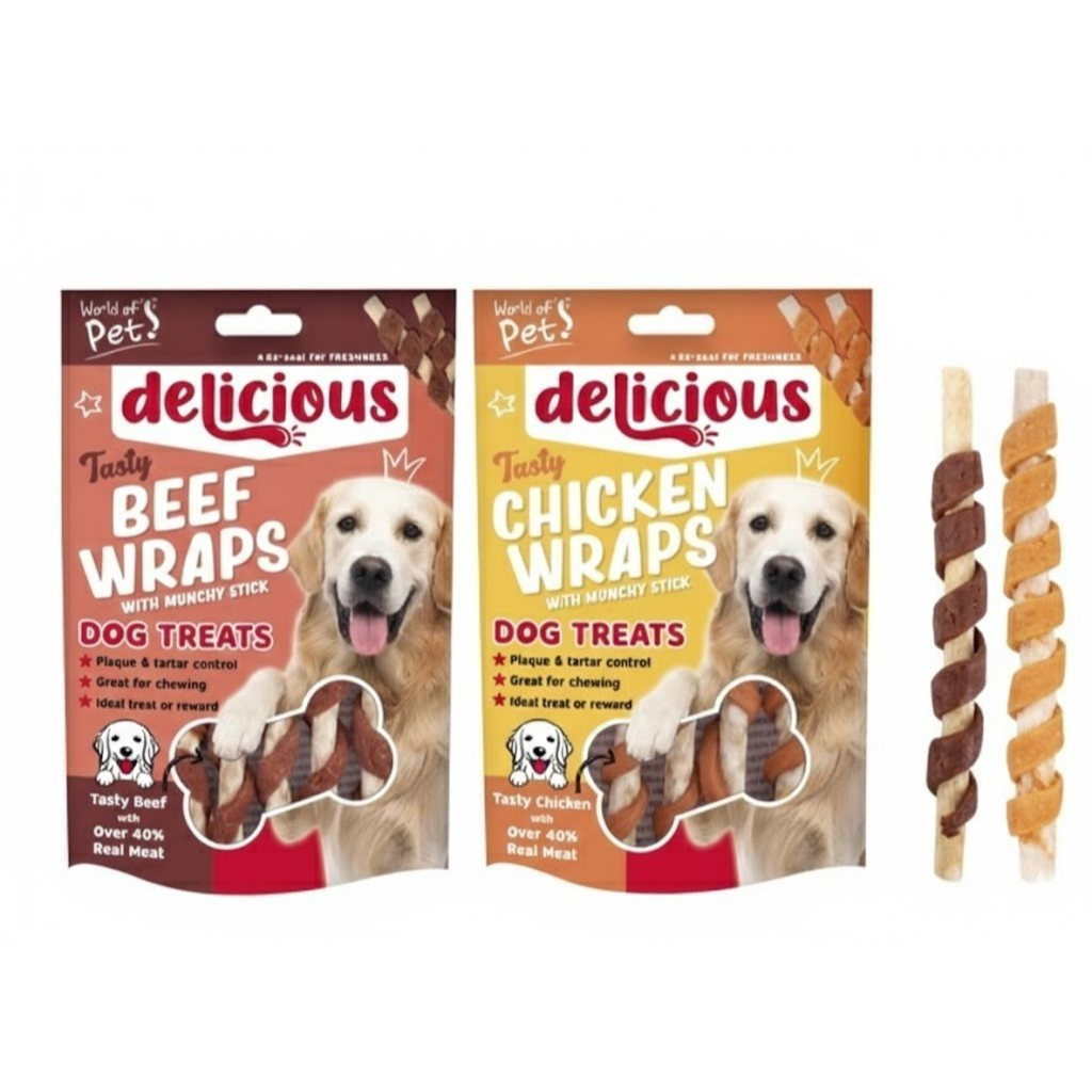 TEMU Pet Food Chicken Beef Twist Stick Treats 6 Units In Pack, Dog For Training, Rewarding And Everyday Treating