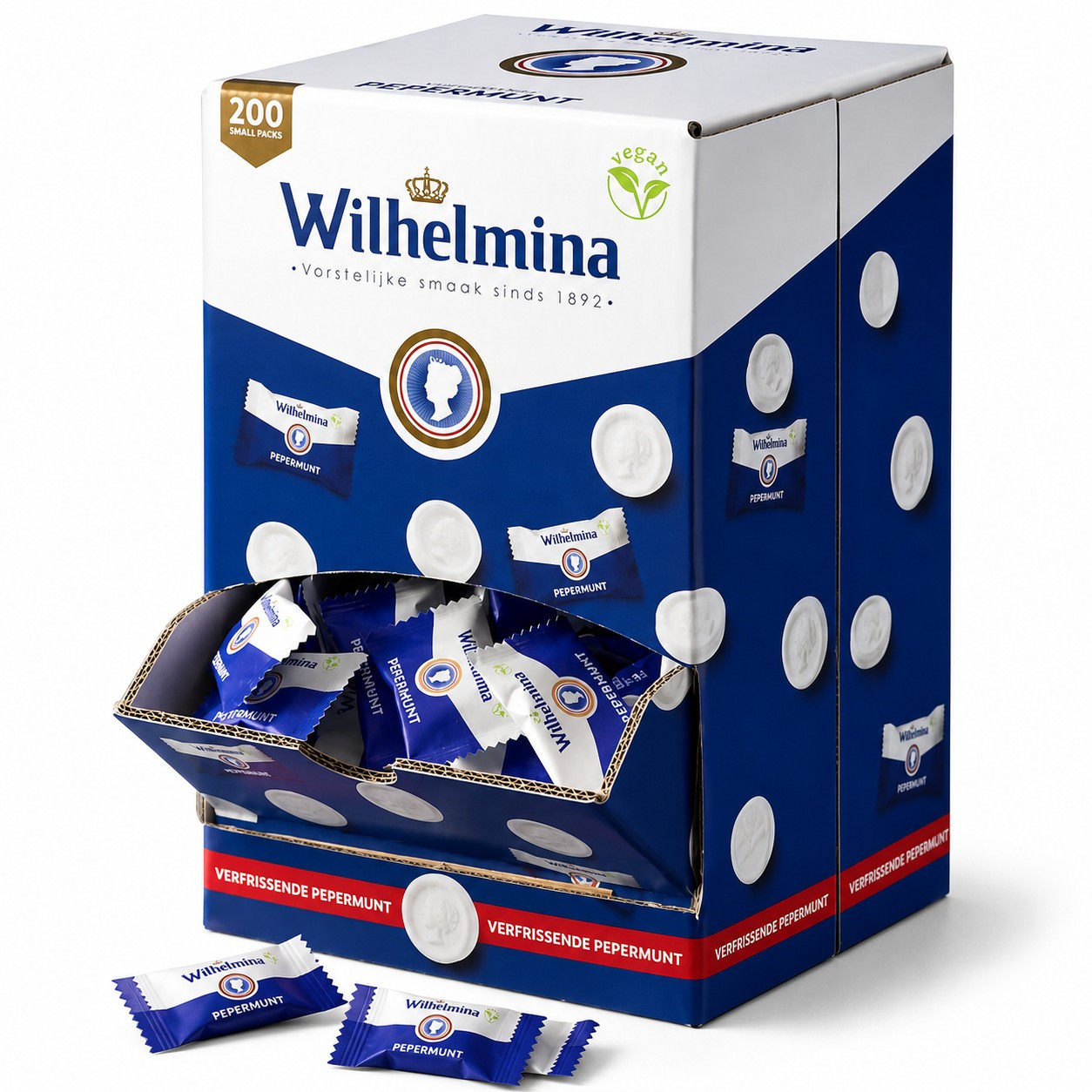 Image of Wilhelmina Peppermint Vegan Candies – Refreshing Peppermint Lozenges – Individually Wrapped For Catering & Reception – 200-piece Display