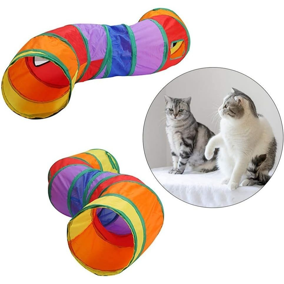TEMU para Gatos para Gatos de Interior Interactivo, para Mascotas en S Plegable Iridiscente para Gatos con Y 4 Puertas para Cachorro Conejito