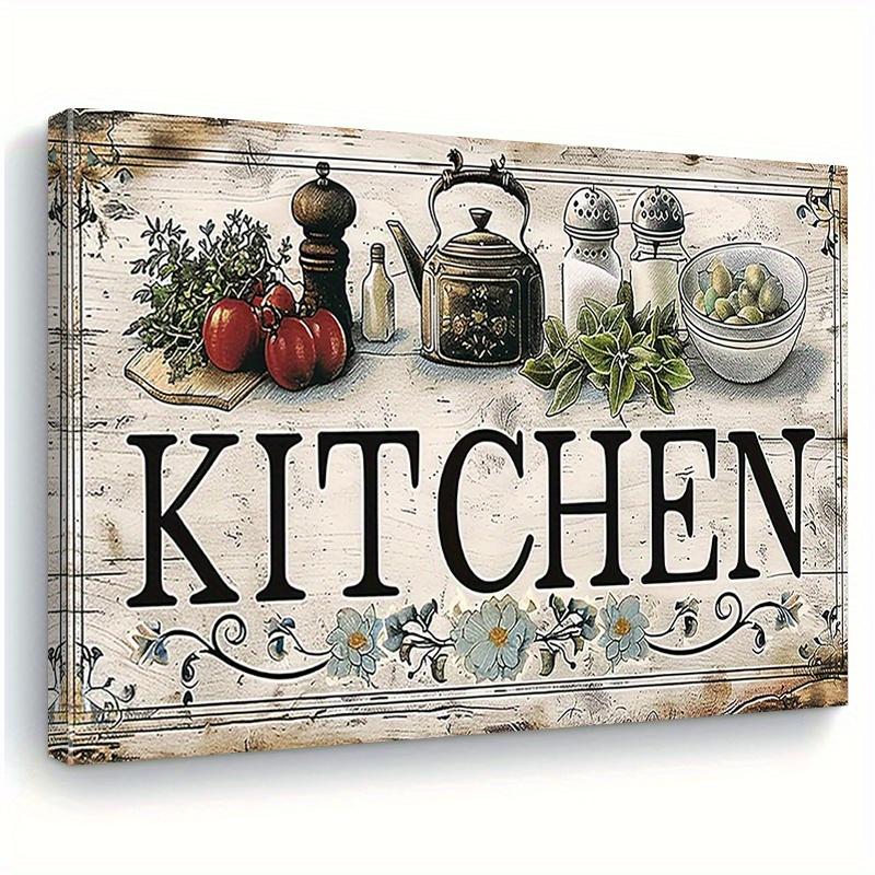 TEMU 1pcs 2d Flat Farmhouse Canvas Wall Art, And Vegetable Theme Paintings, Weaving Other Materials For Decoration, Perfect As Wedding, Birthday,