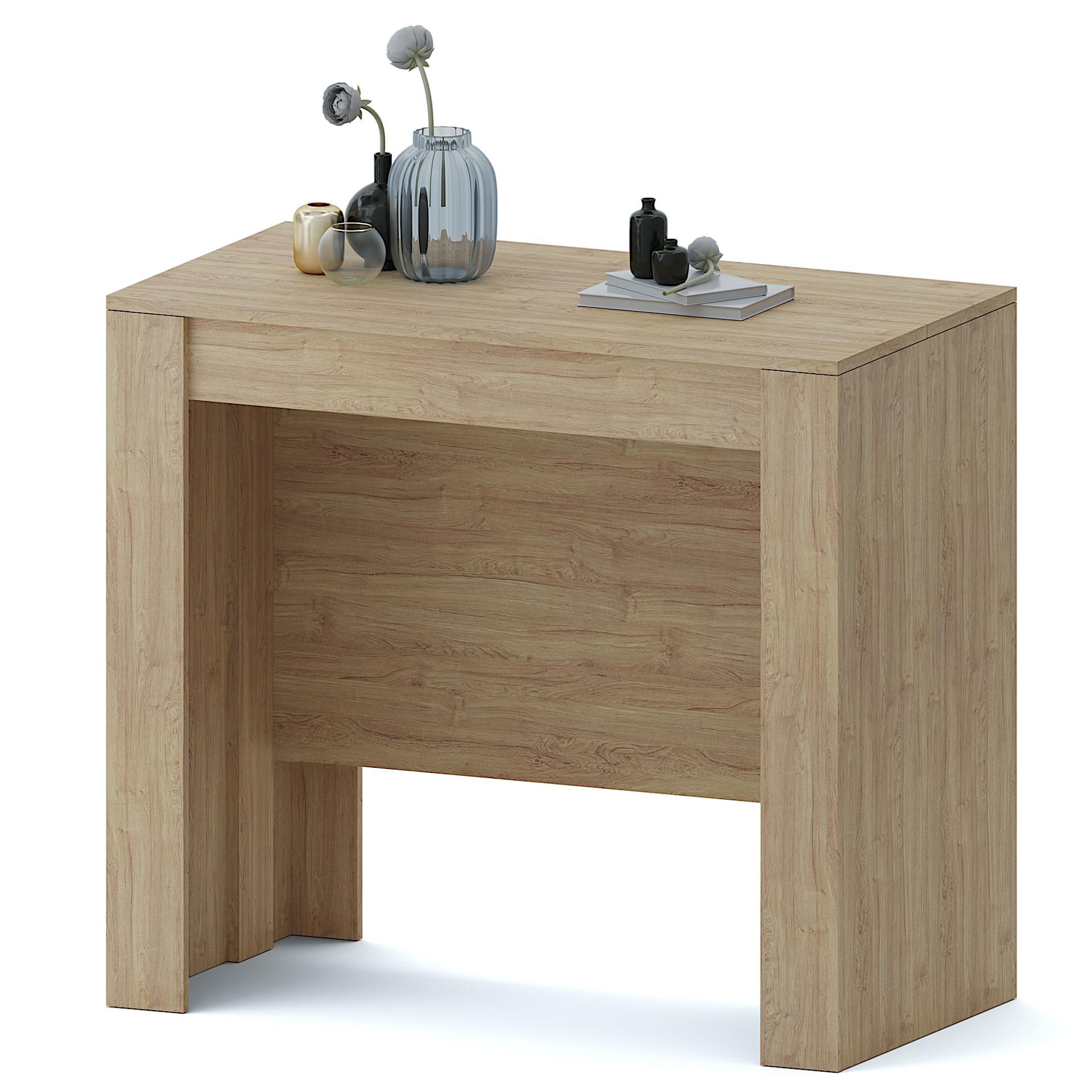 TEMU Arreditaly Space-saving Extendable Console Table, 51 To 237 Cm, Seats Up To 10, 4 Internal Extensions, Oak Melamine, 90 X 51 X 78 Cm – Oslo