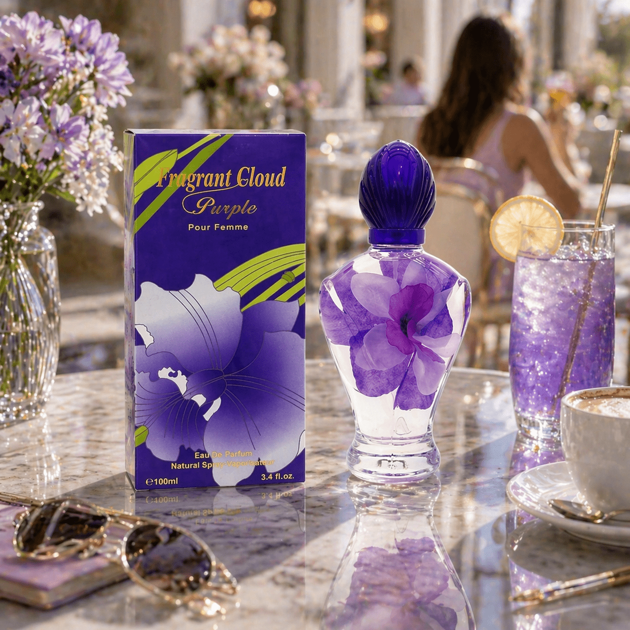 TEMU Perfume For Ladies – Fragrant Cloud Purple 100ml Soft Floral Musky Composition Designed As A Womans Perfumes With Modern Character, This