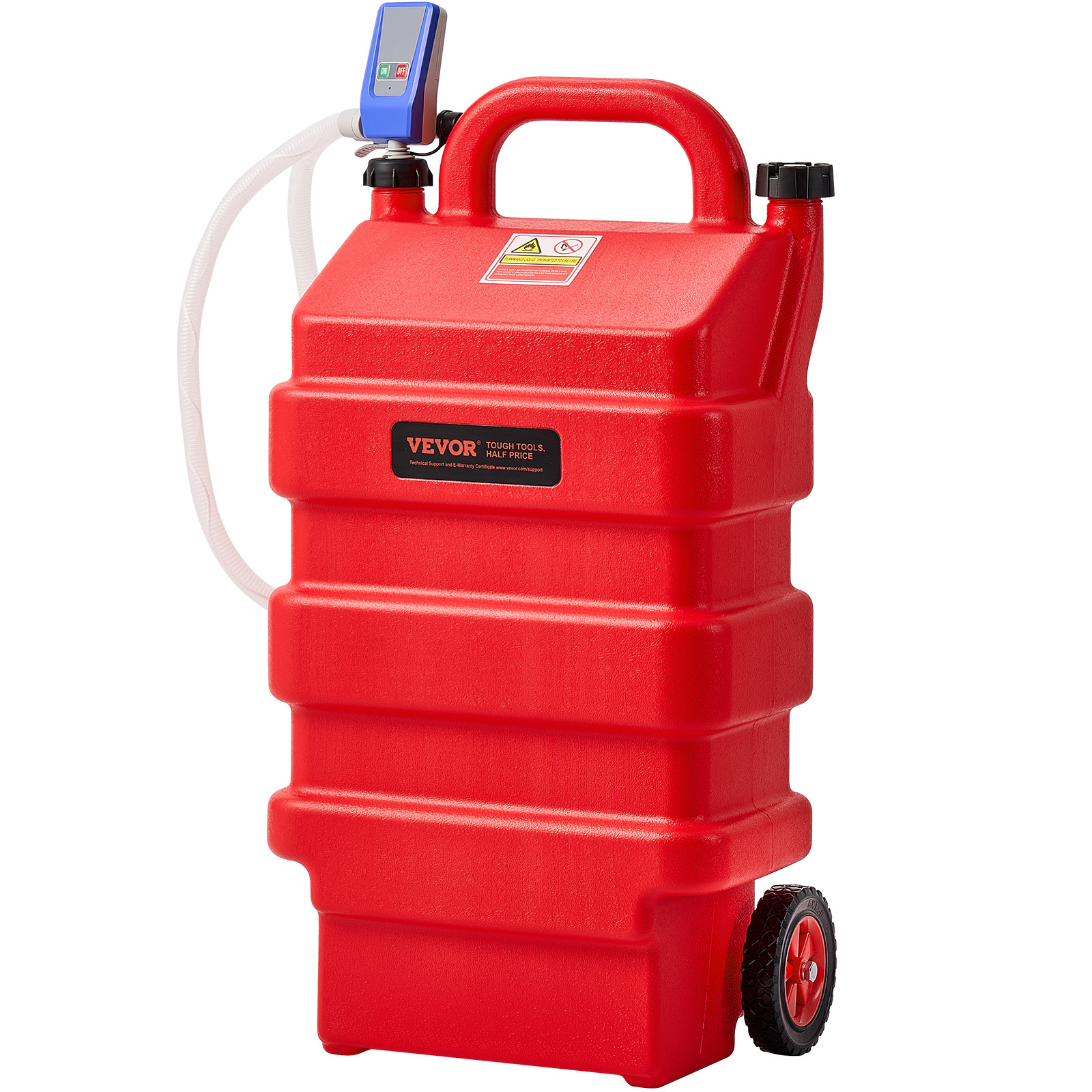 Image of Fuel Caddy, 16 Gallon, Portable Fuel Tank With 12v 2.5 Gpm Electric Fuel Transfer Pump, 4 Ft Delivery Hose & Sensor Nozzle, Tank Adapters, Suitable For & Gasoline, Red
