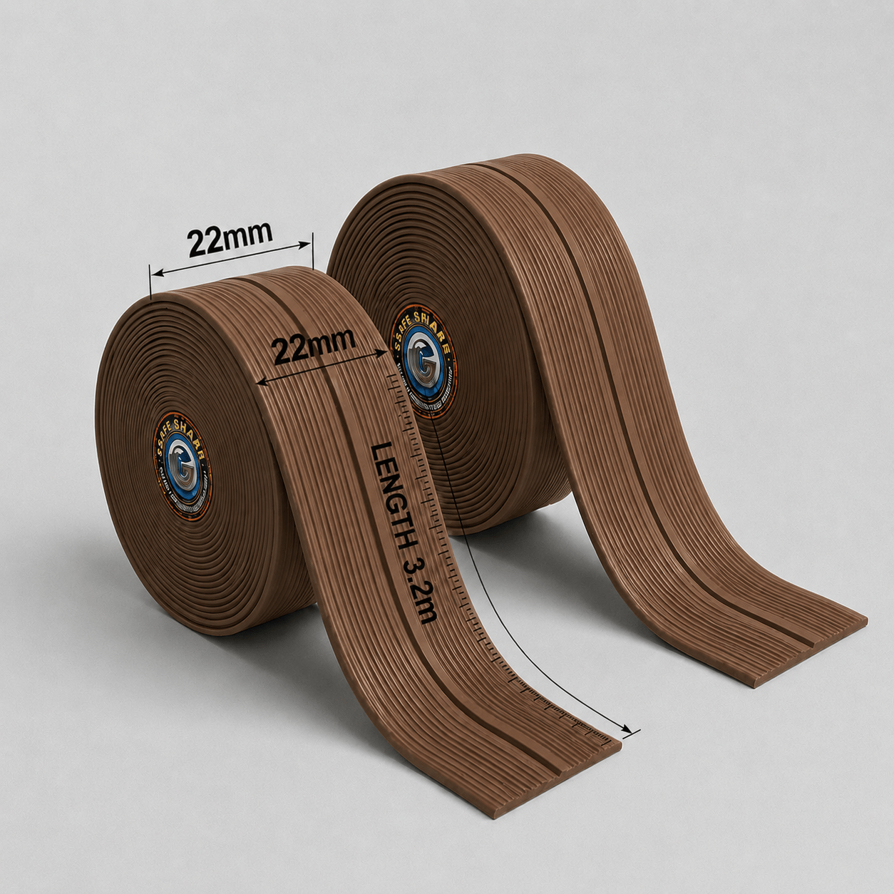 TEMU 2 Rolls Of Self-adhesive Seal Strip Caulk Tape, Flexible Sealing Caulking Tape For Everyday Use (pack Of 2) With Brown Colour 22mm And 38mm With
