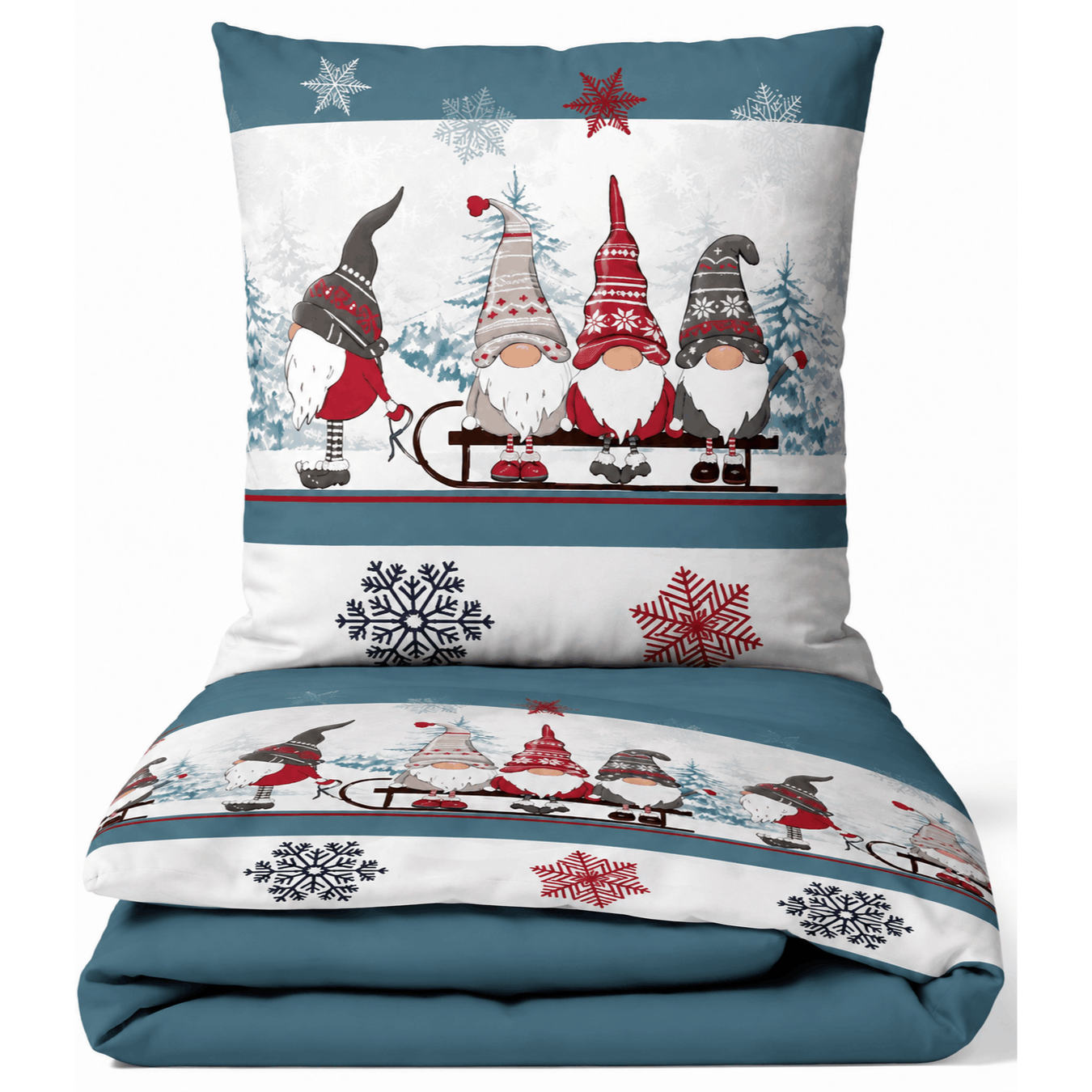 Beaver Bed Linenwinter Christmas Elf Deer Motif | Warm Cozy Bed Linen Set 135x200 & 155x220 Cm