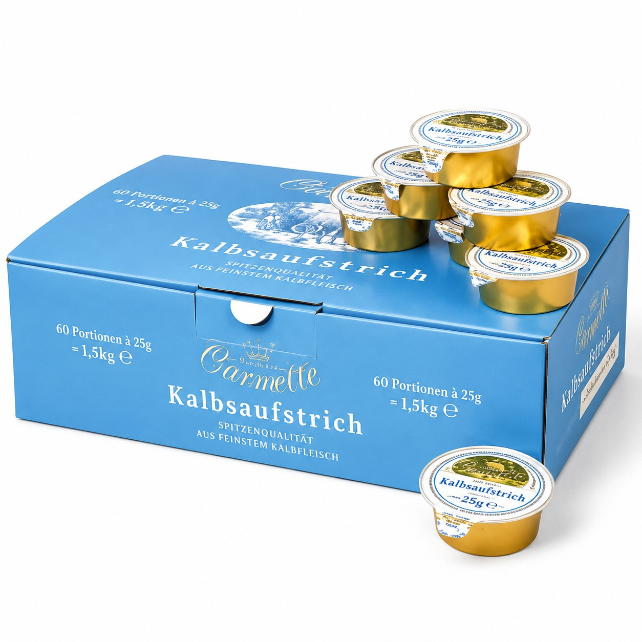 Carnella Calf's Liver Pâté – Fine Liver Paste Hearty & Spreadable – Practical Single Portions For Breakfast & Buffet – 60 X 24g