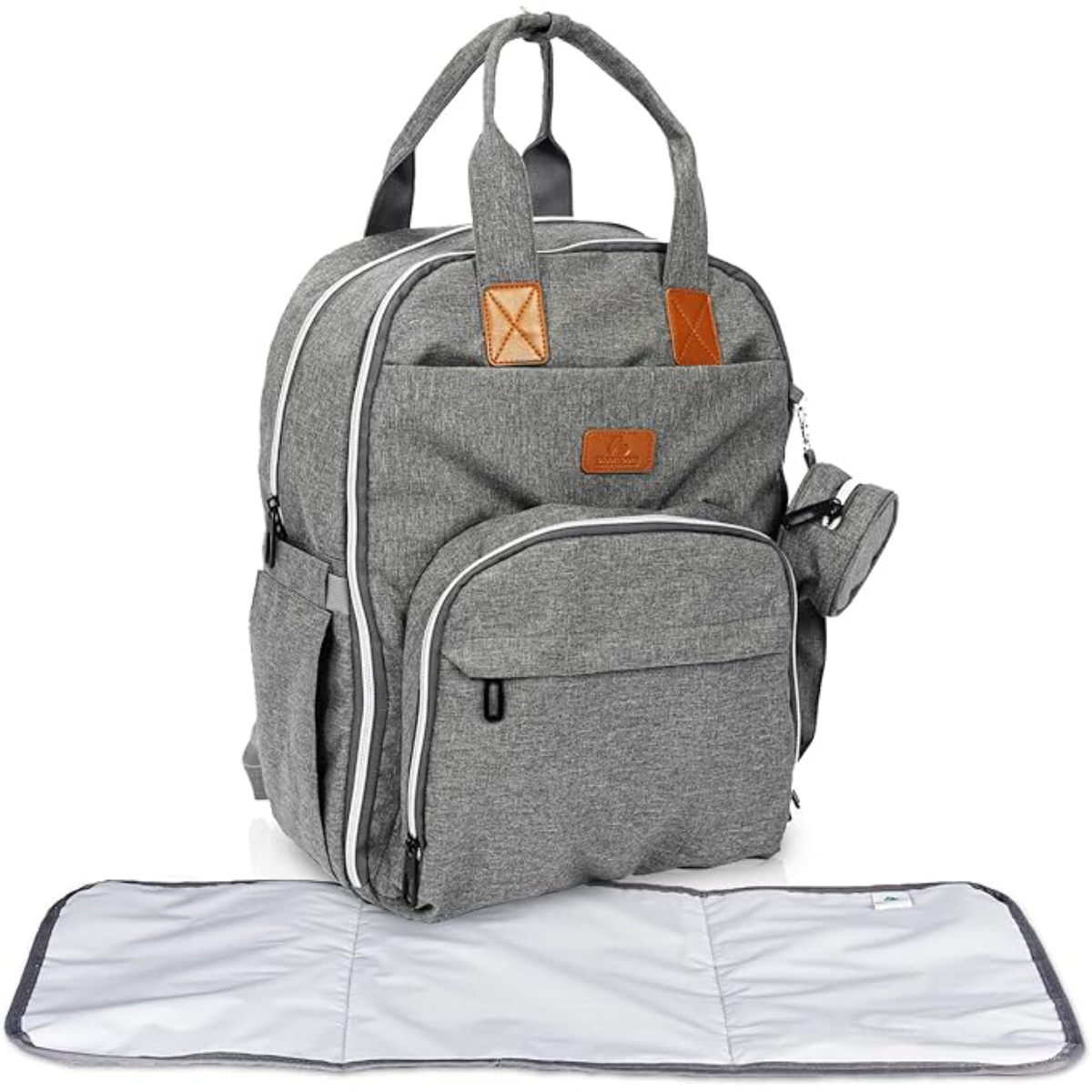 Wrap Backpack Large Grey With Changing Pad And Stroller Hook