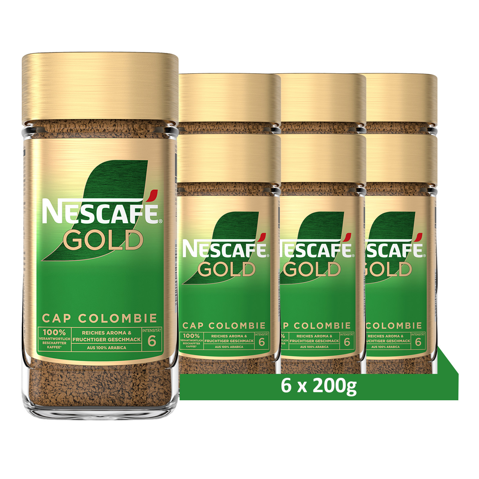 Image of Nescafé Gold Cap Colombia, Instant Bean Coffee, 6 Jars (6x200g)